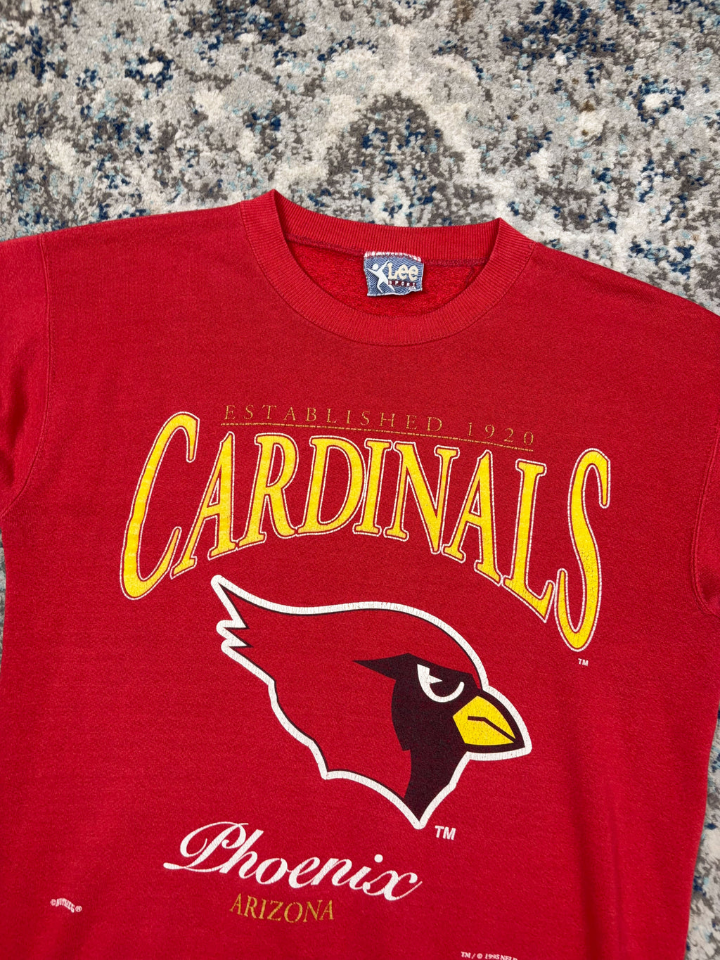 Vintage 1995 Arizona Cardinals NFL Big Logo Spellout Graphic Sweatshirt Size Medium
