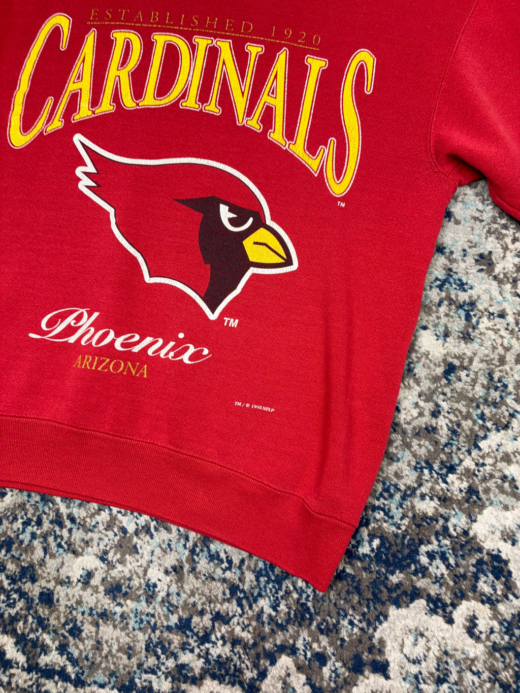 Vintage 1995 Arizona Cardinals NFL Big Logo Spellout Graphic Sweatshirt Size Medium