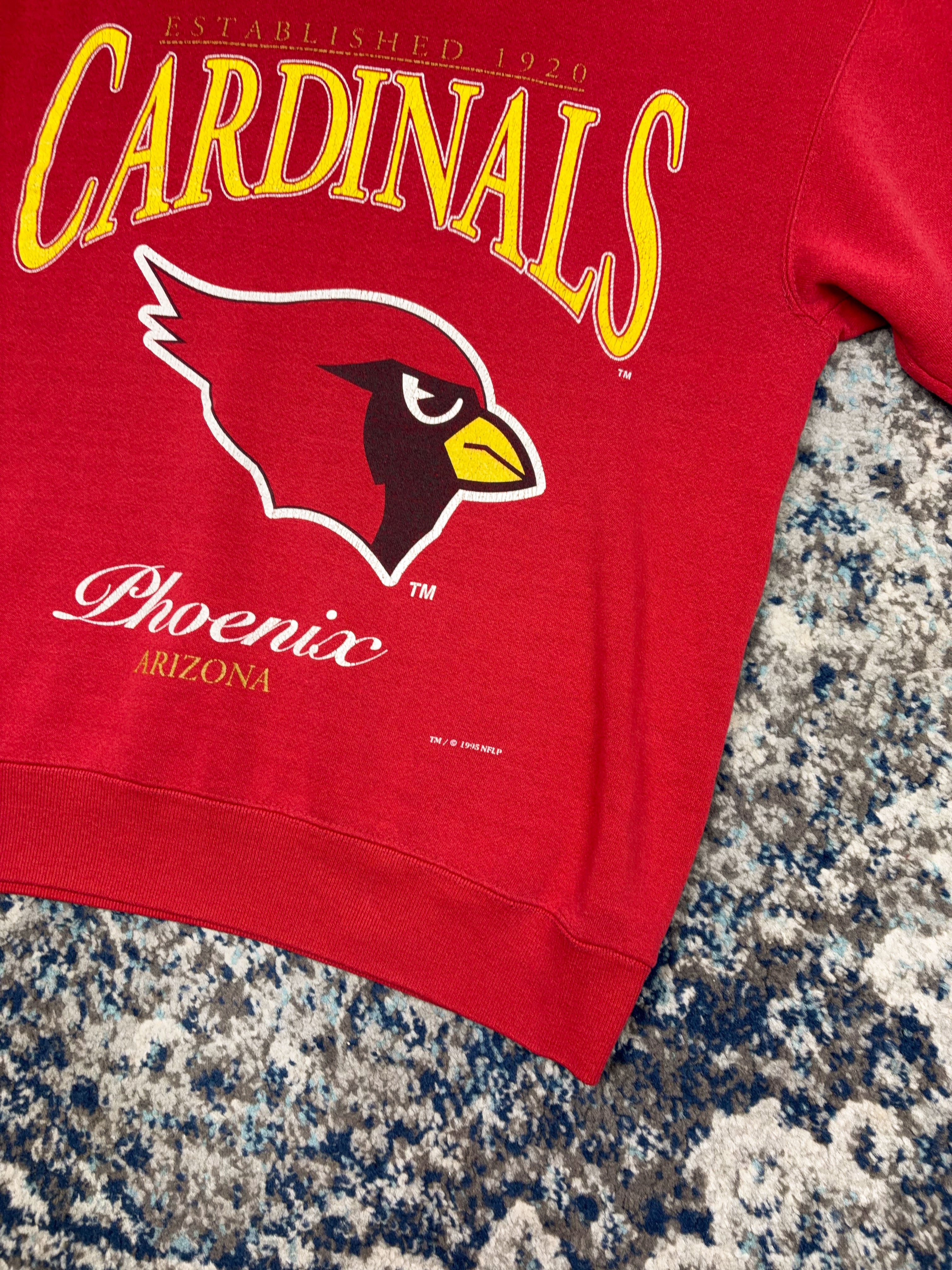 Vintage 1995 Arizona Cardinals NFL Big Logo Spellout Graphic Sweatshirt Size Medium