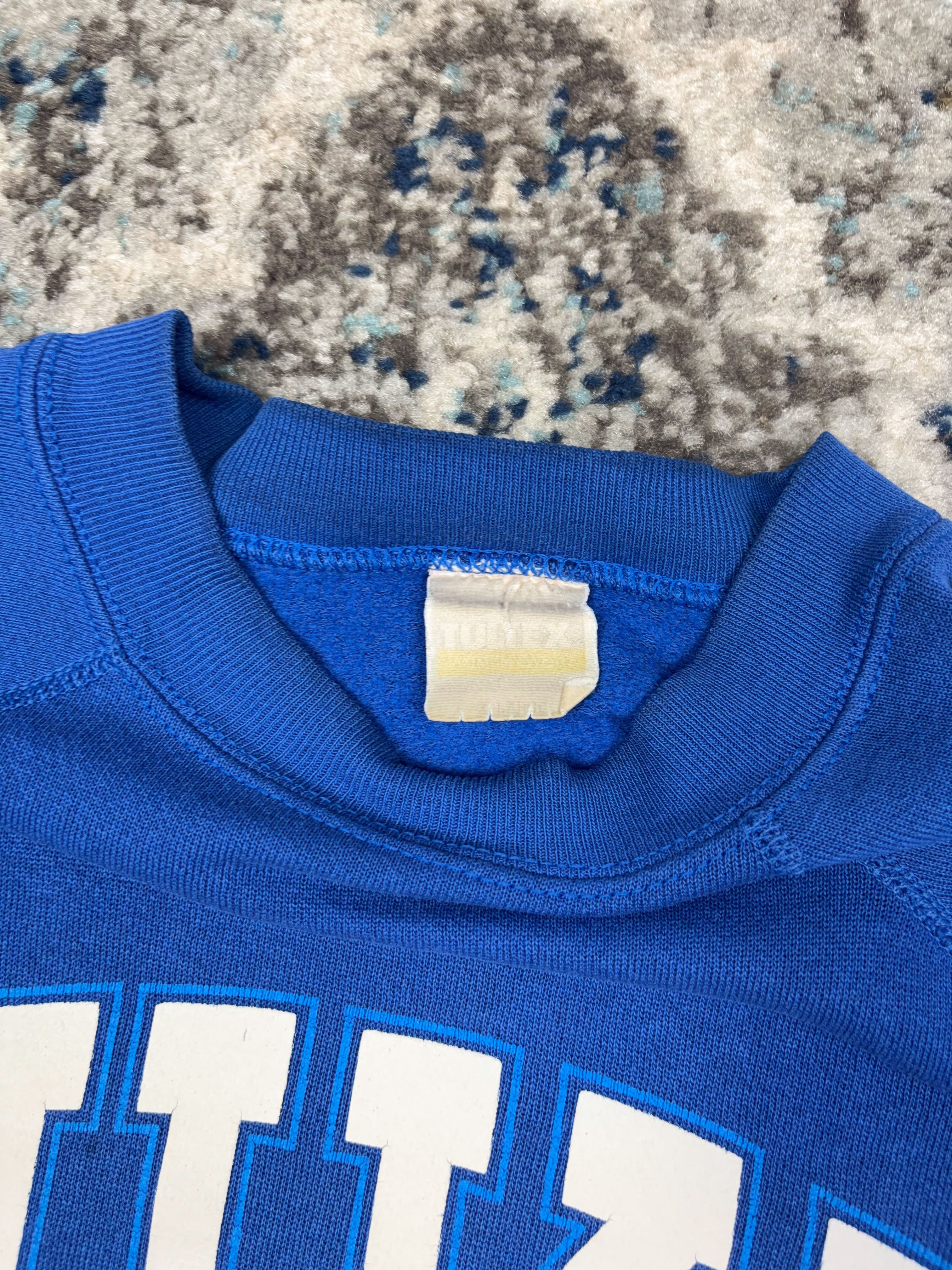 Vintage 80s/90s Duke Blue Devils NCAA Graphic Logo Spellout Crewneck Sweatshirt Size XL