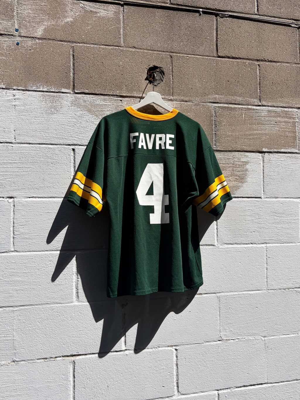 Vintage Brett Favre #4 Green Bay Packers NFL Logo 7 Football Jersey Size Large