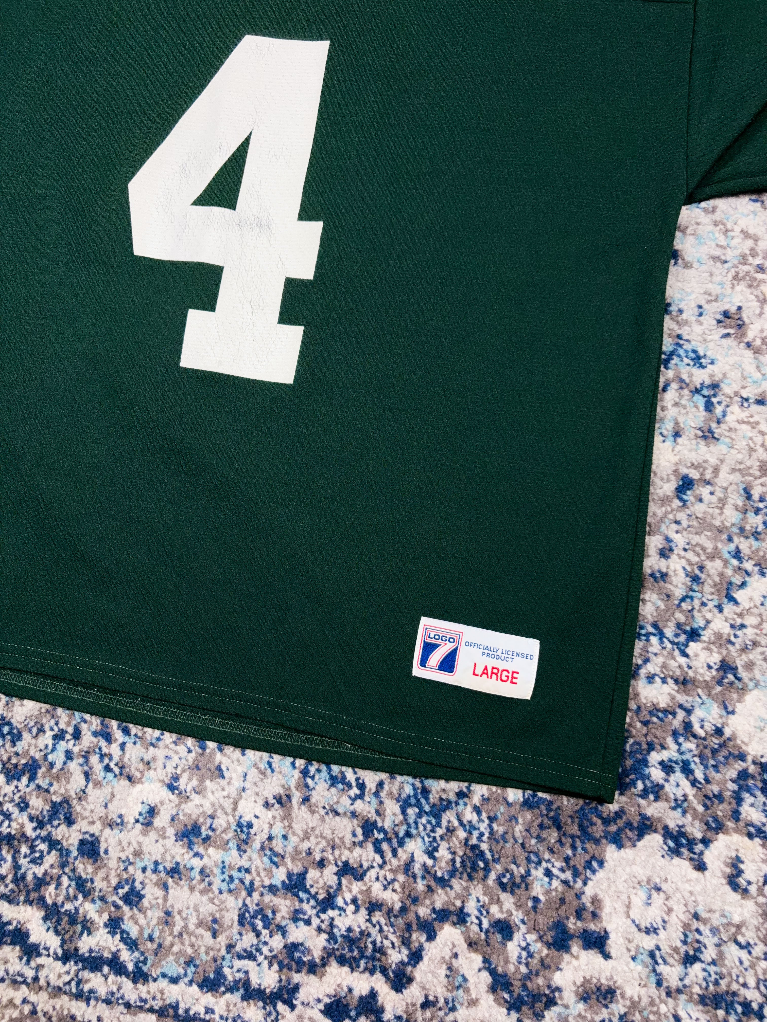 Vintage Brett Favre #4 Green Bay Packers NFL Logo 7 Football Jersey Size Large
