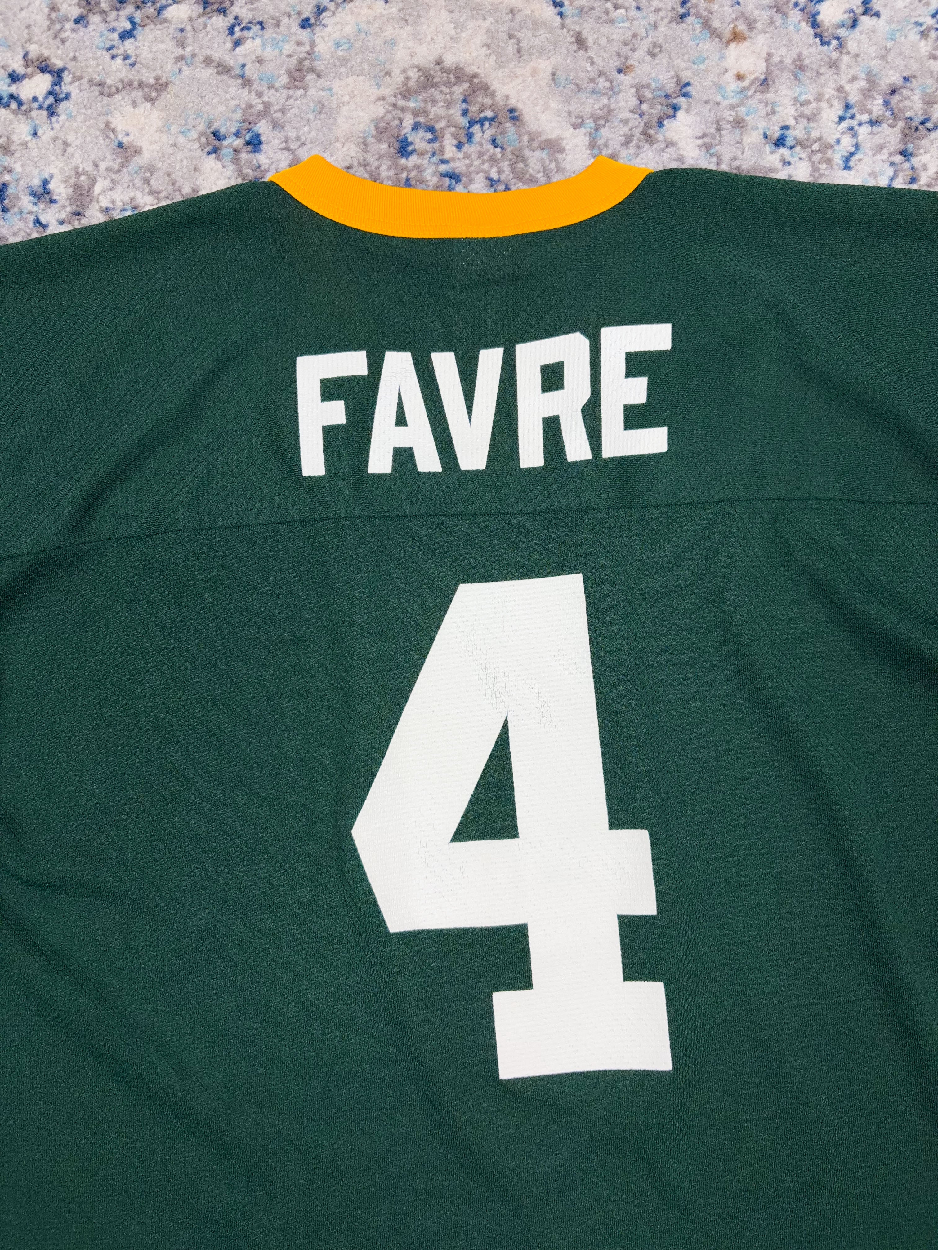 Vintage Brett Favre #4 Green Bay Packers NFL Logo 7 Football Jersey Size Large