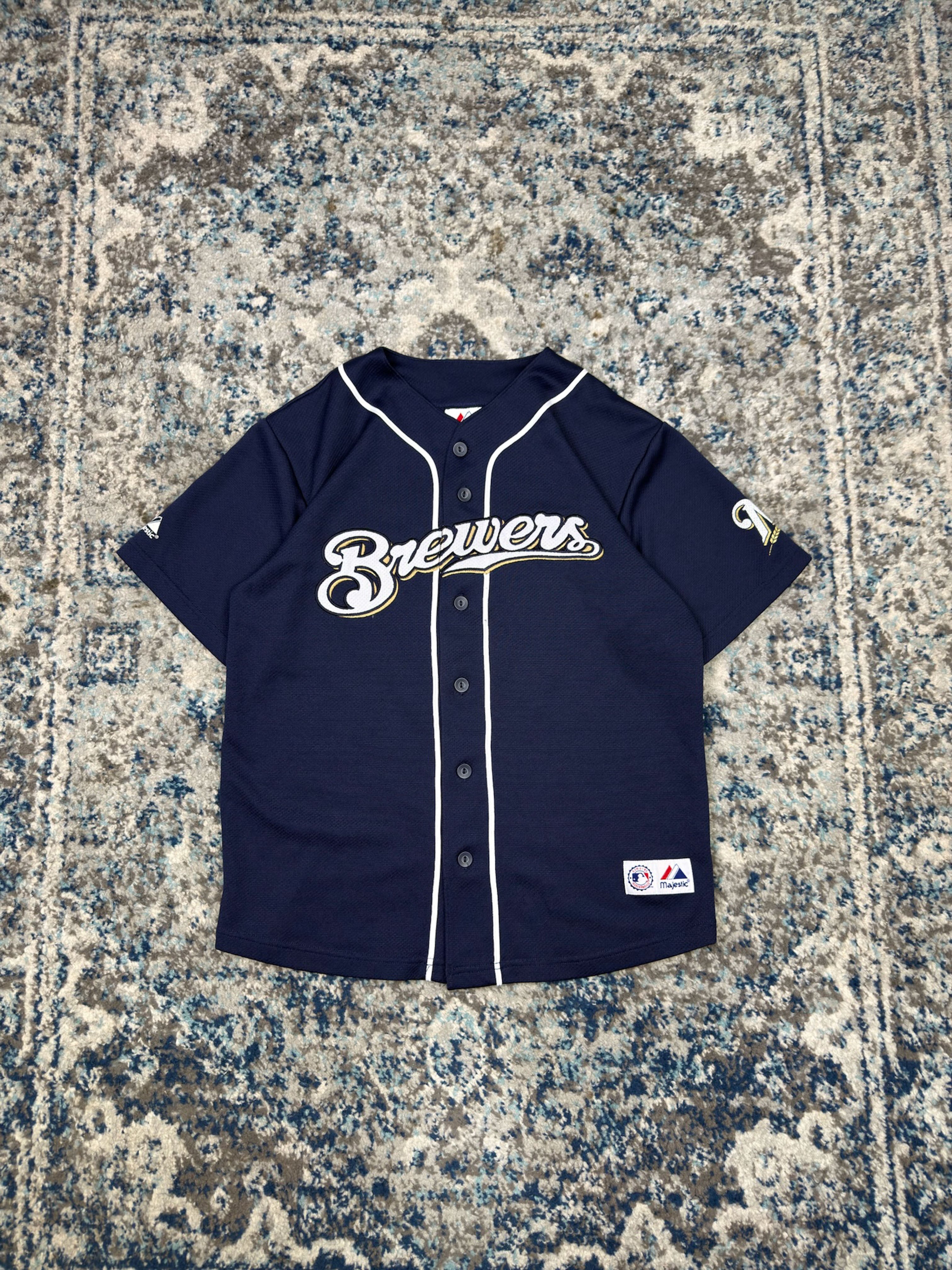 Ryan Braun #8 Milwaukee Brewers MLB Embroidered Script Baseball Jersey Size Small