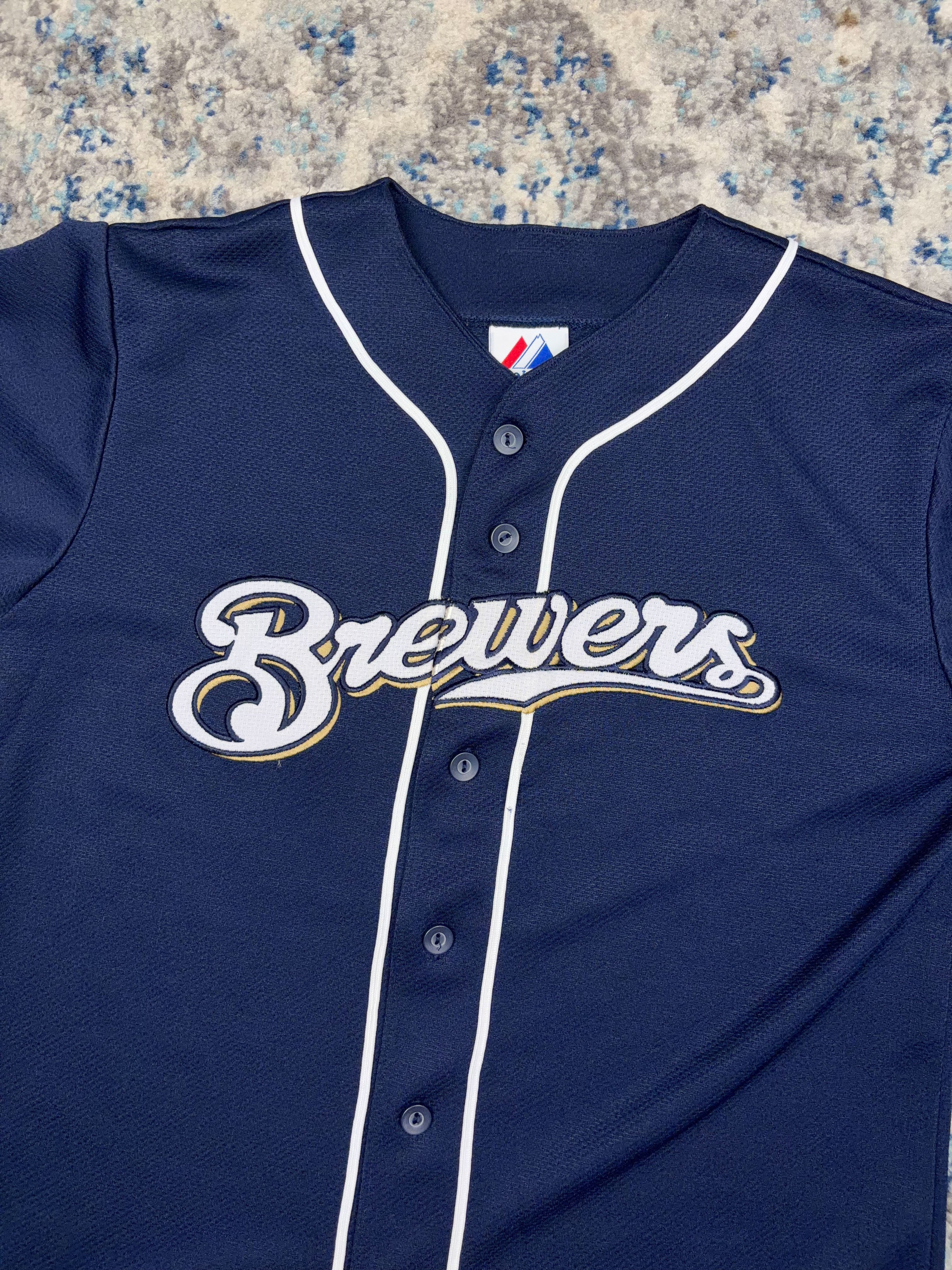 Ryan Braun #8 Milwaukee Brewers MLB Embroidered Script Baseball Jersey Size Small