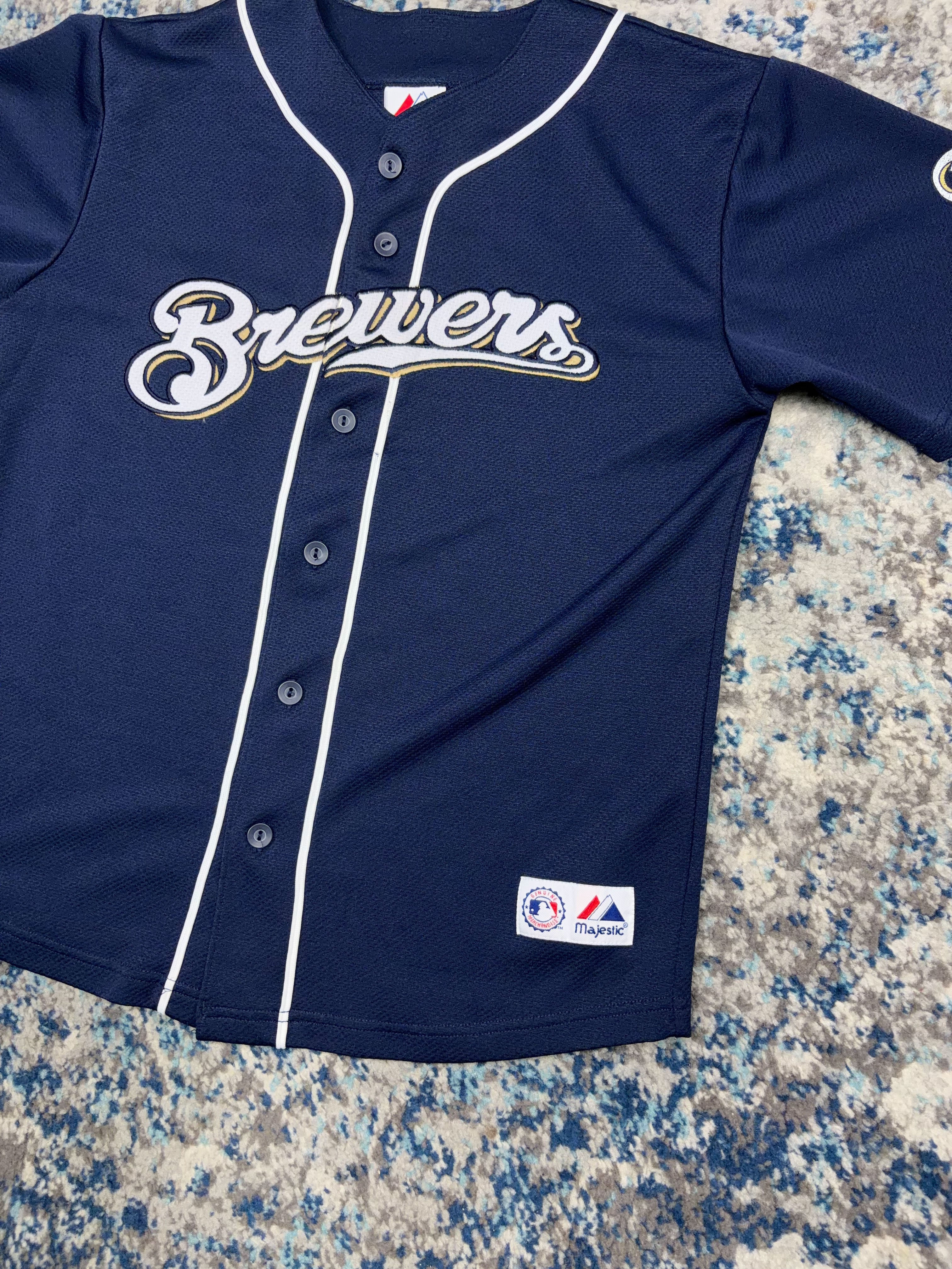 Ryan Braun #8 Milwaukee Brewers MLB Embroidered Script Baseball Jersey Size Small