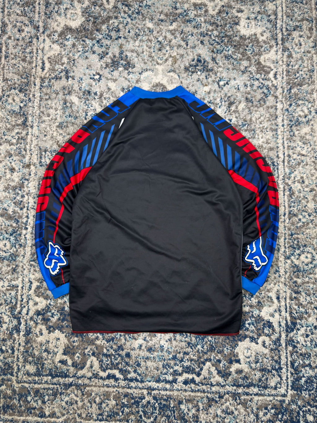 Vintage Fox Racing Motorsport Sleeve Spellout Graphic Motocross Jersey Size Medium
