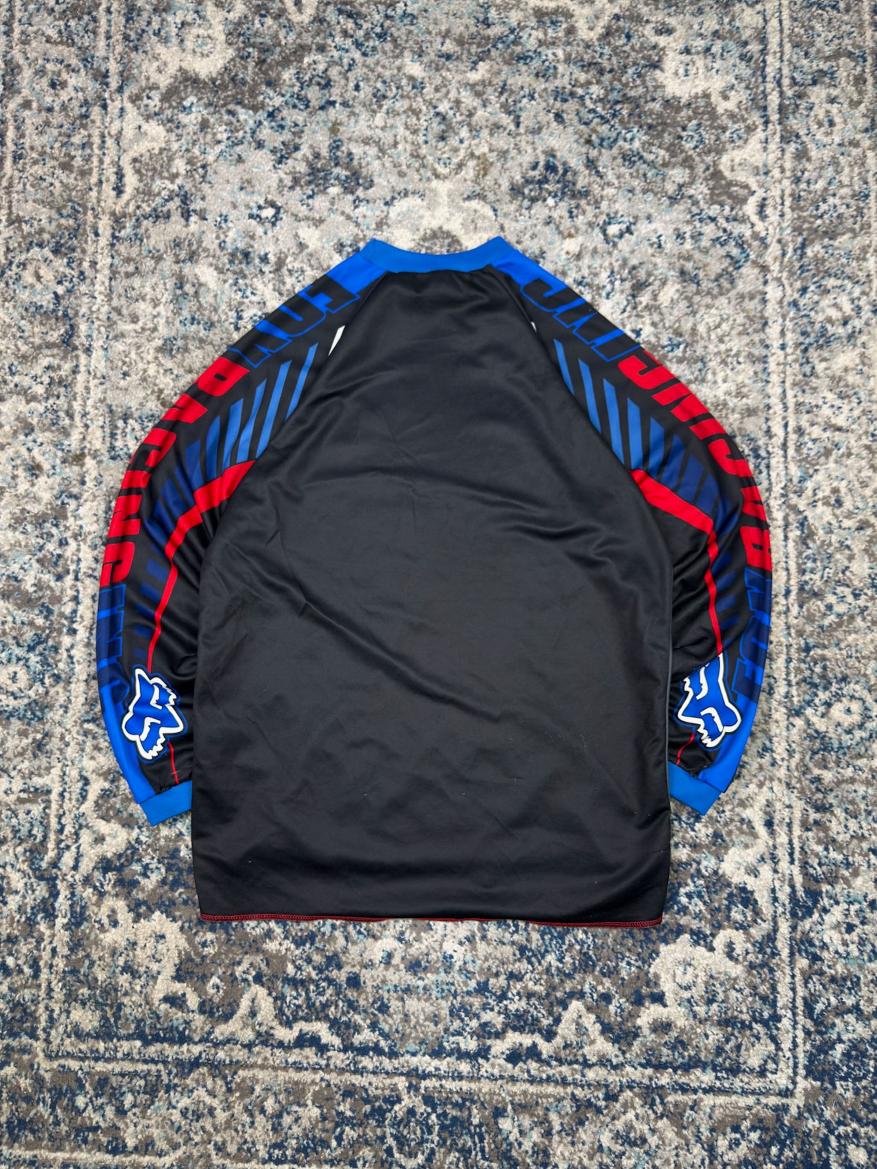 Vintage Fox Racing Motorsport Sleeve Spellout Graphic Motocross Jersey Size Medium