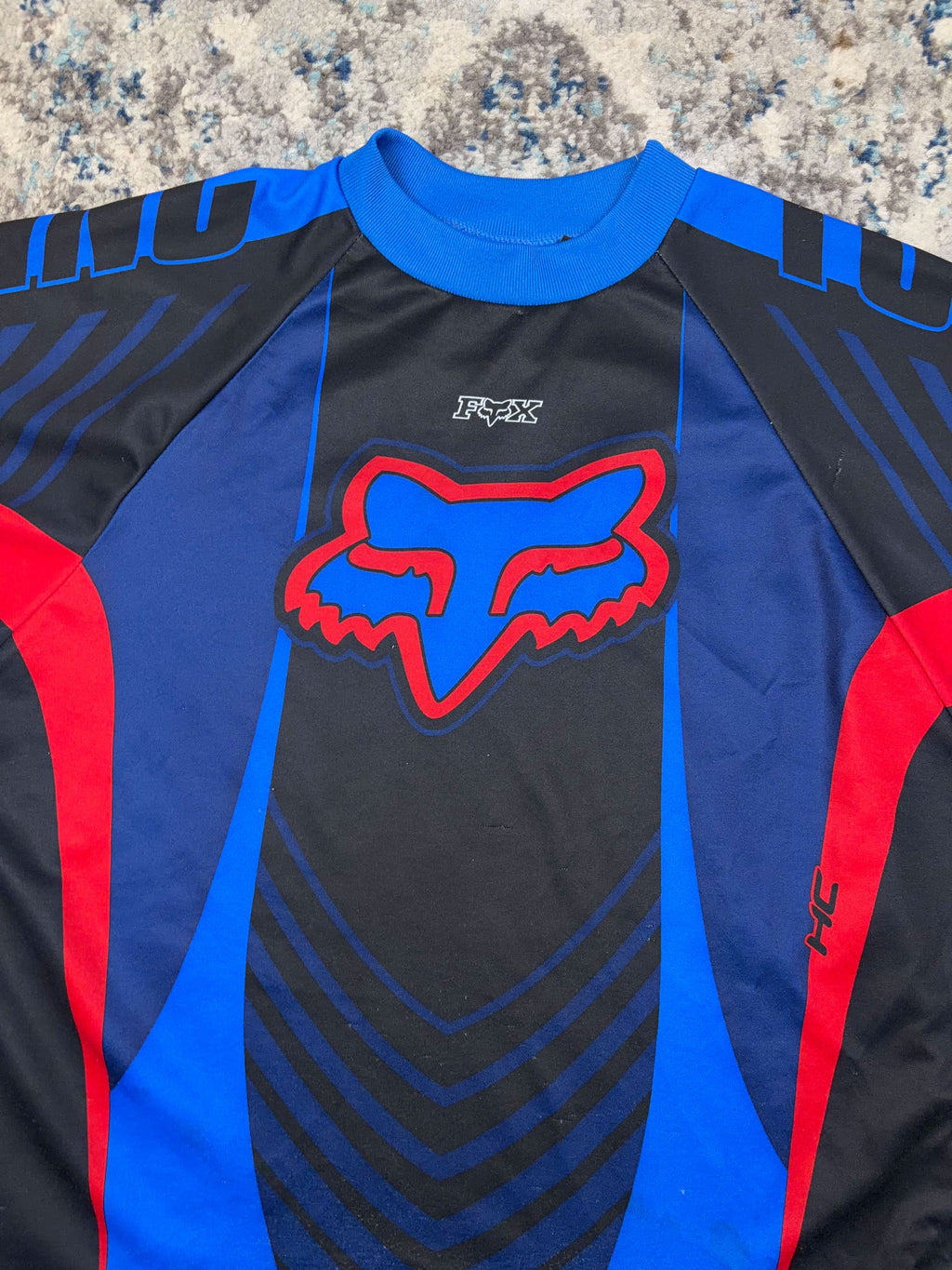 Vintage Fox Racing Motorsport Sleeve Spellout Graphic Motocross Jersey Size Medium