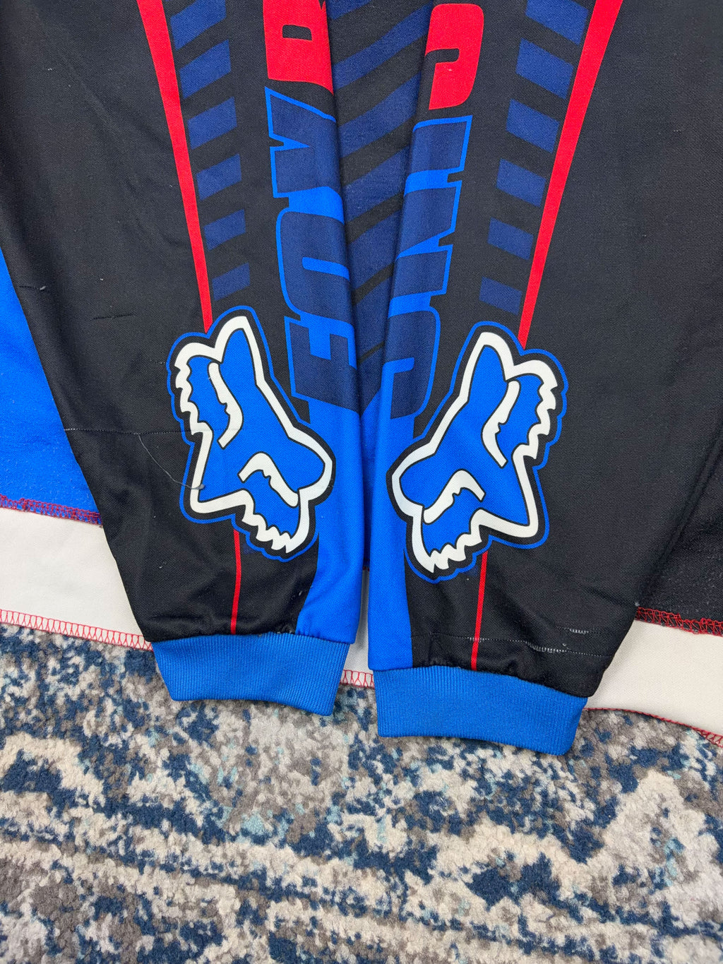 Vintage Fox Racing Motorsport Sleeve Spellout Graphic Motocross Jersey Size Medium