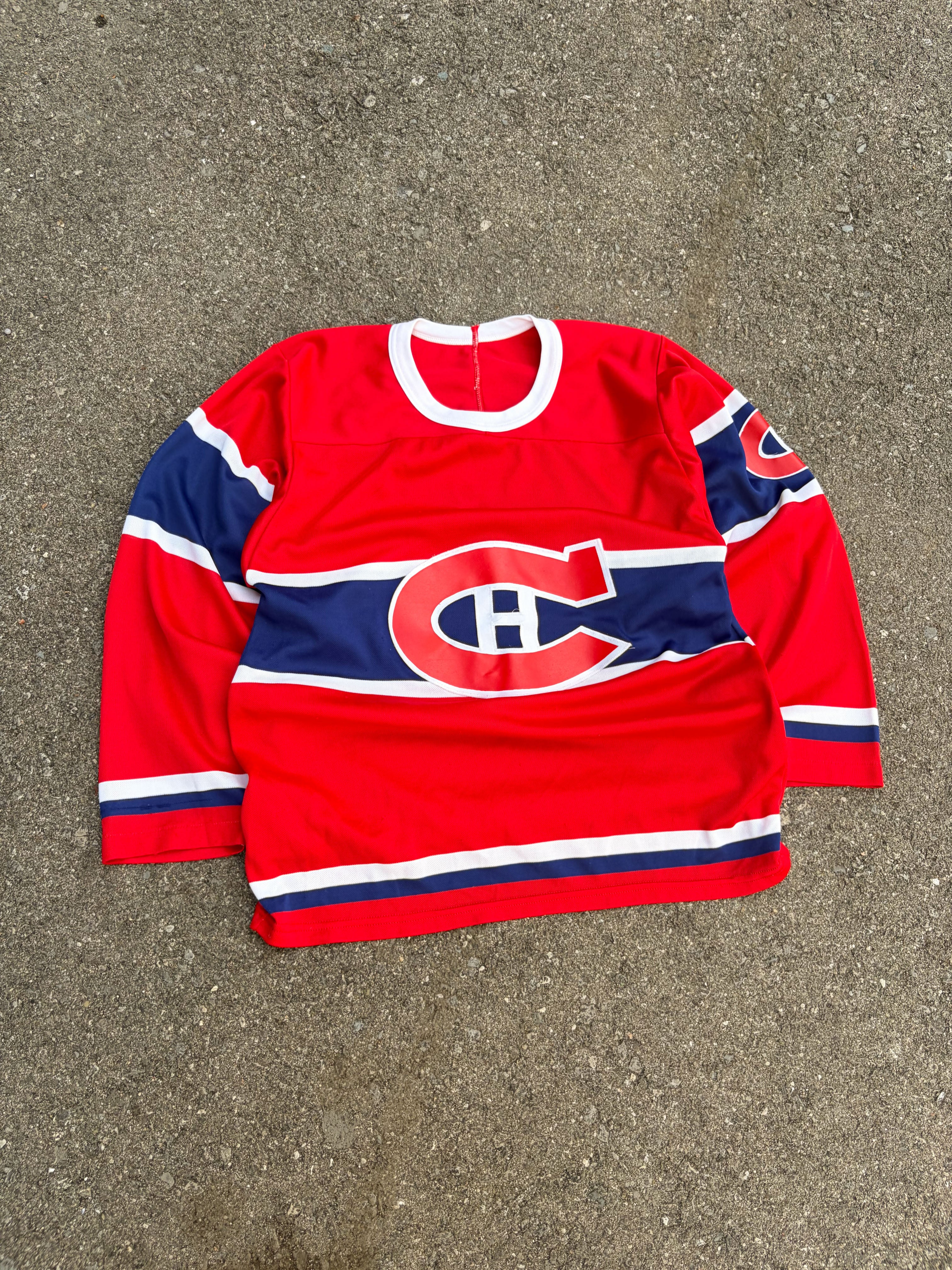 Vintage 90s Montreal Canadiens NHL Stitched Logo CCM Hockey Jersey Size S/M
