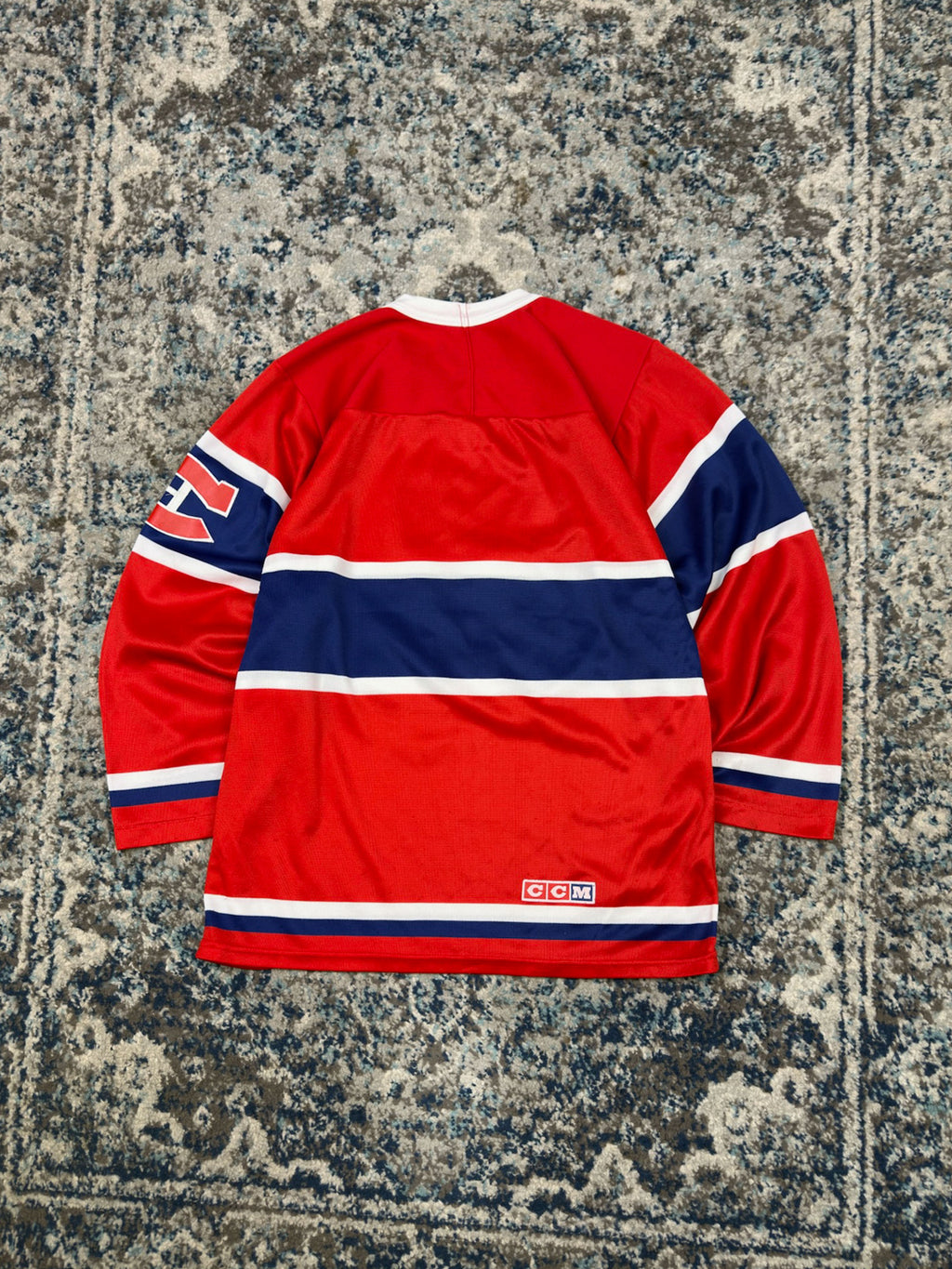 Vintage 90s Montreal Canadiens NHL Stitched Logo CCM Hockey Jersey Size S/M