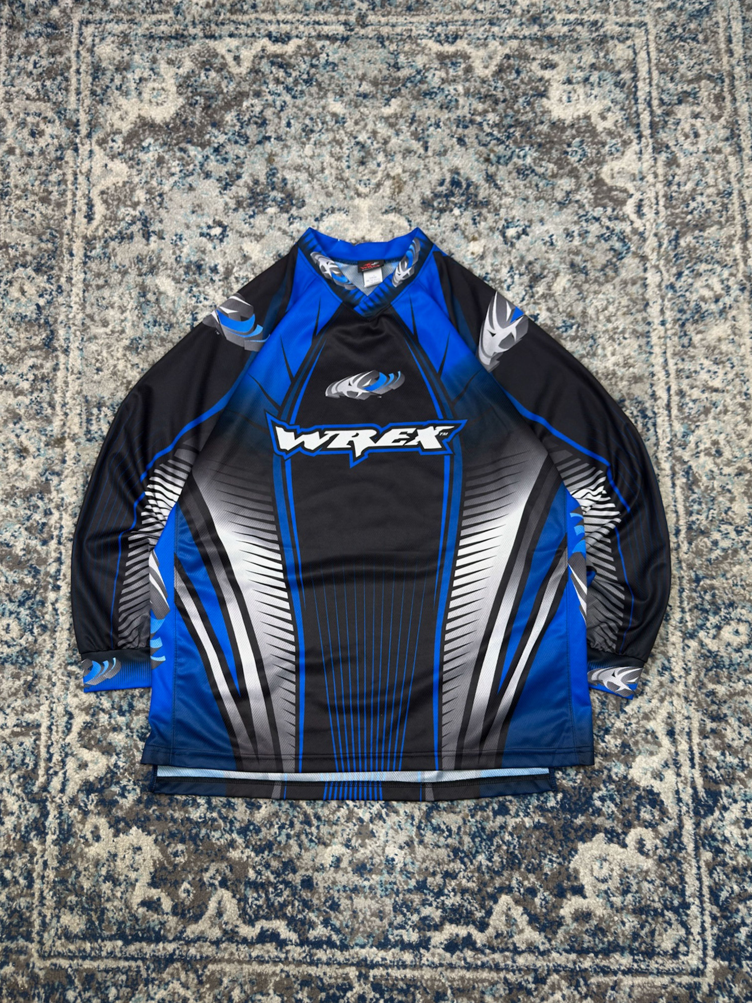 Vintage Wrex Wear 3D Logo Long Sleeve Motocross Jersey Size Large