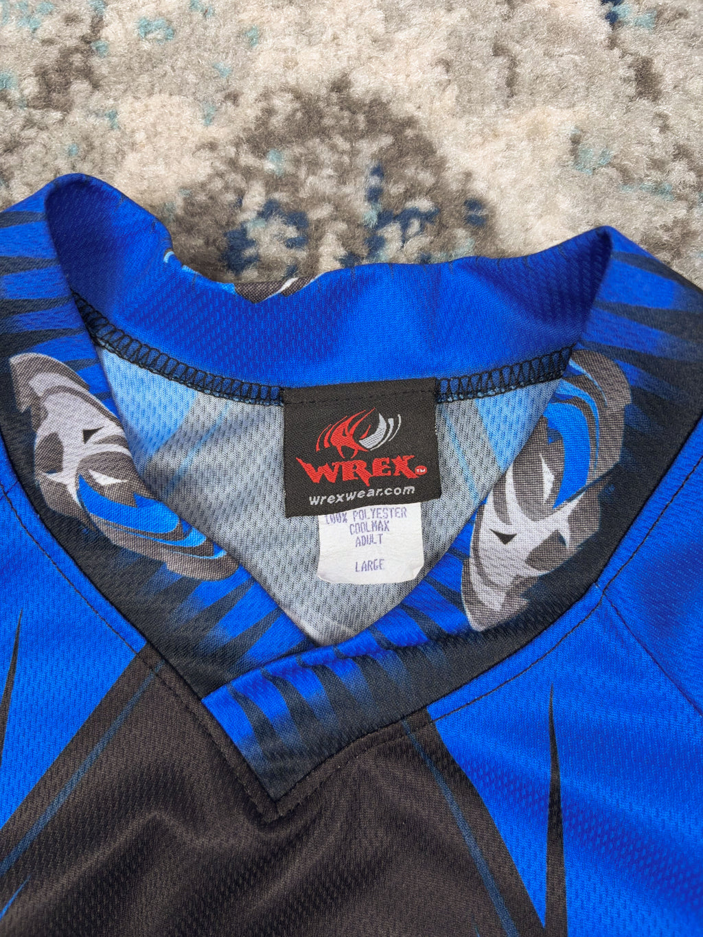 Vintage Wrex Wear 3D Logo Long Sleeve Motocross Jersey Size Large
