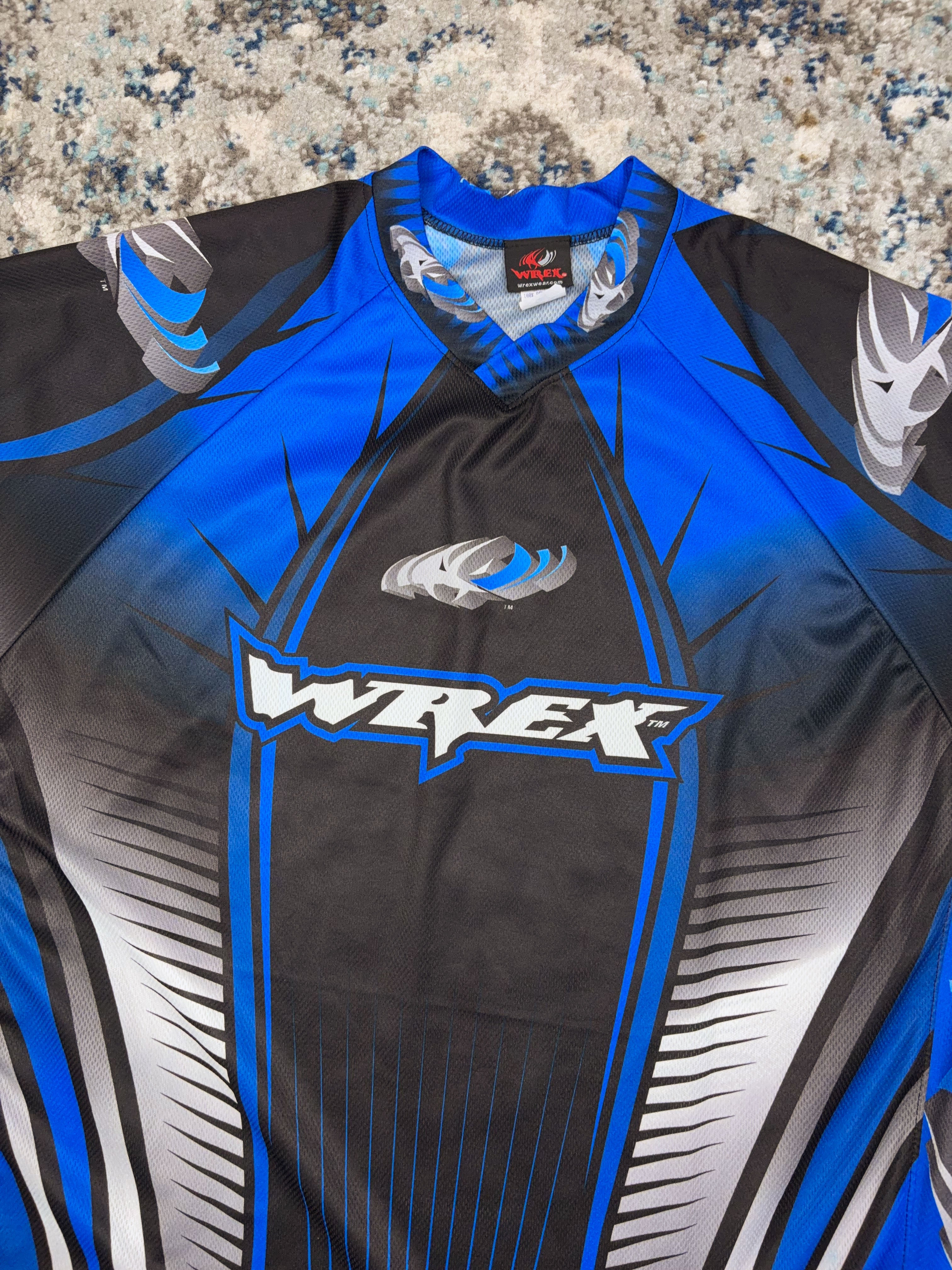 Vintage Wrex Wear 3D Logo Long Sleeve Motocross Jersey Size Large