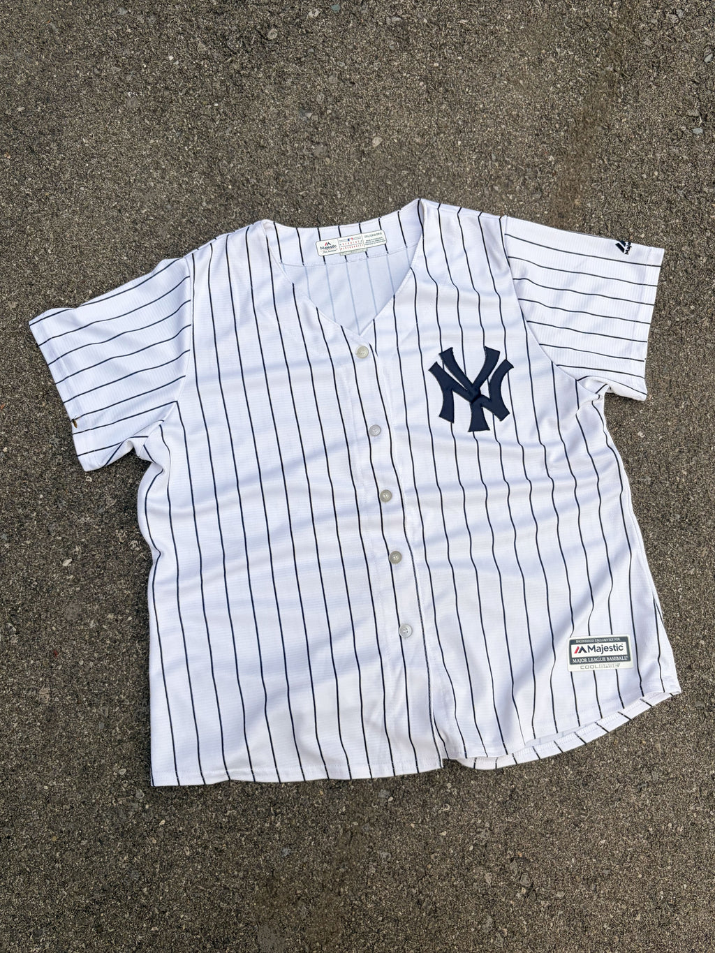 New York Yankees MLB Majestic Pinstripe Stitched Baseball Jersey Size 2XL