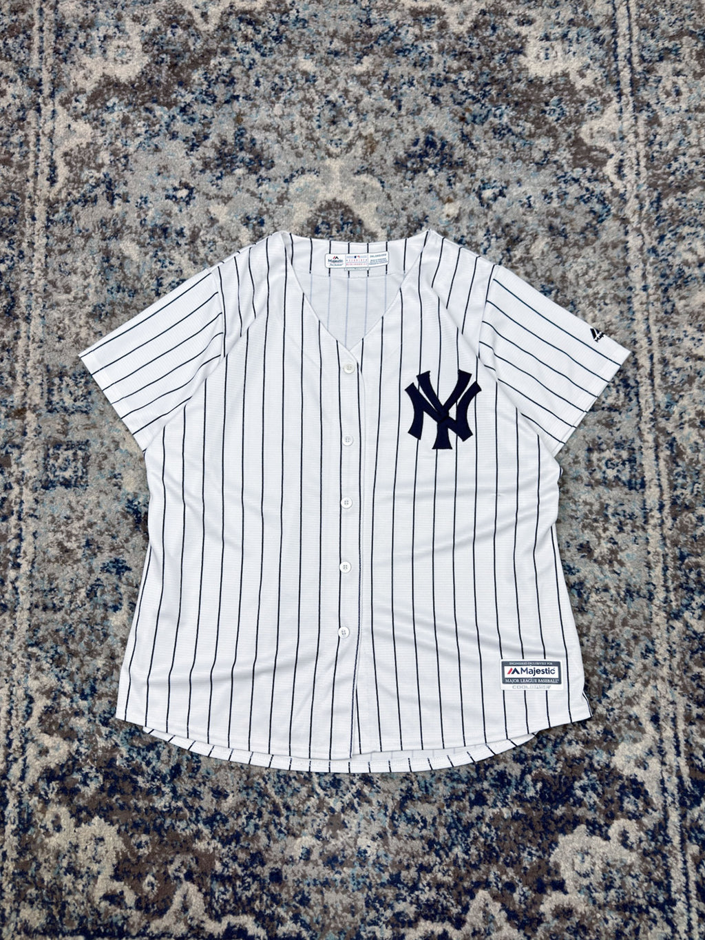New York Yankees MLB Majestic Pinstripe Stitched Baseball Jersey Size 2XL