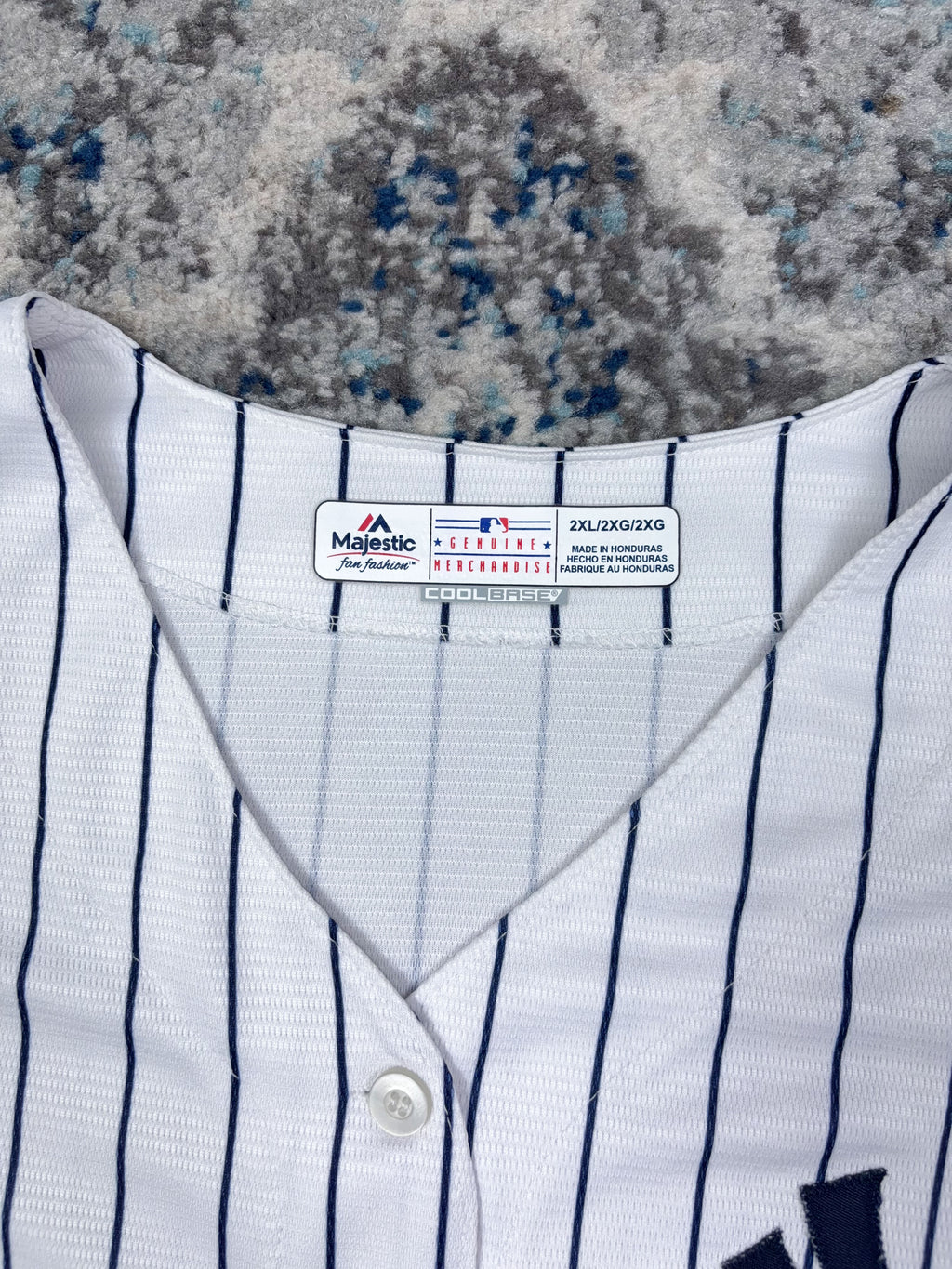 New York Yankees MLB Majestic Pinstripe Stitched Baseball Jersey Size 2XL