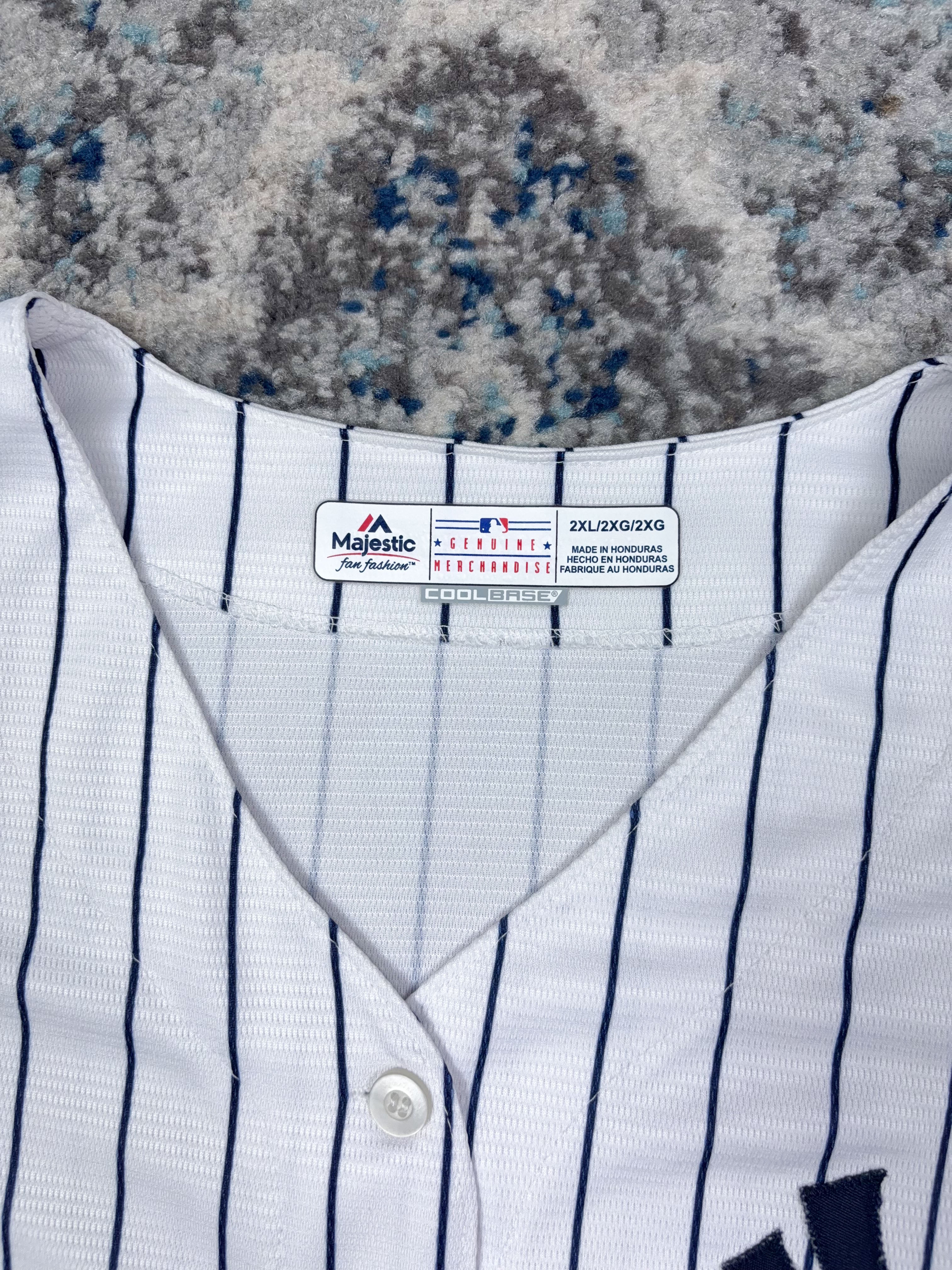 New York Yankees MLB Majestic Pinstripe Stitched Baseball Jersey Size 2XL