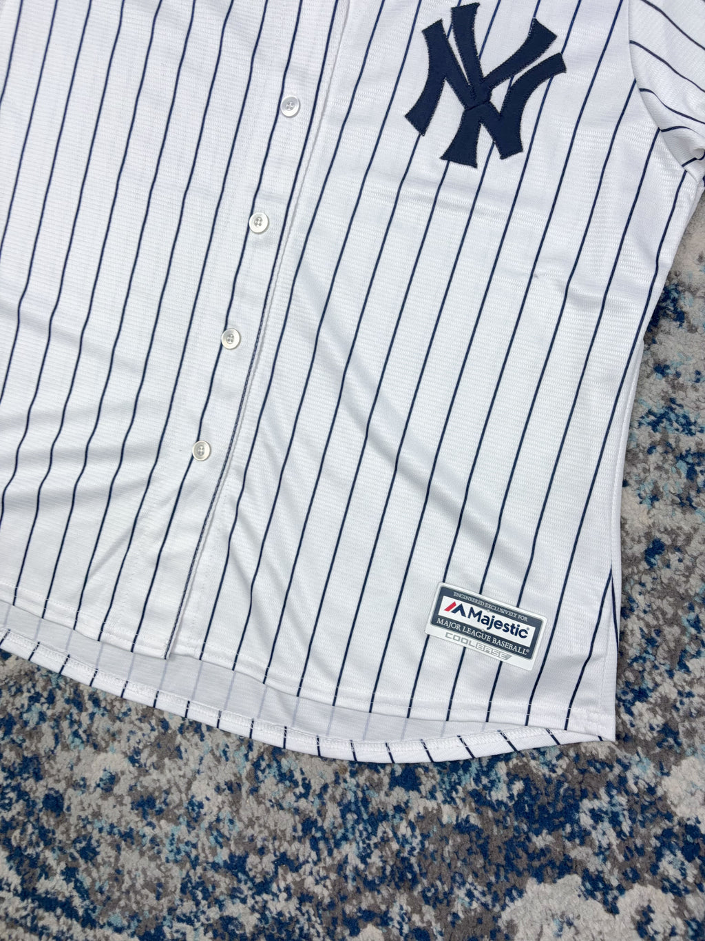 New York Yankees MLB Majestic Pinstripe Stitched Baseball Jersey Size 2XL