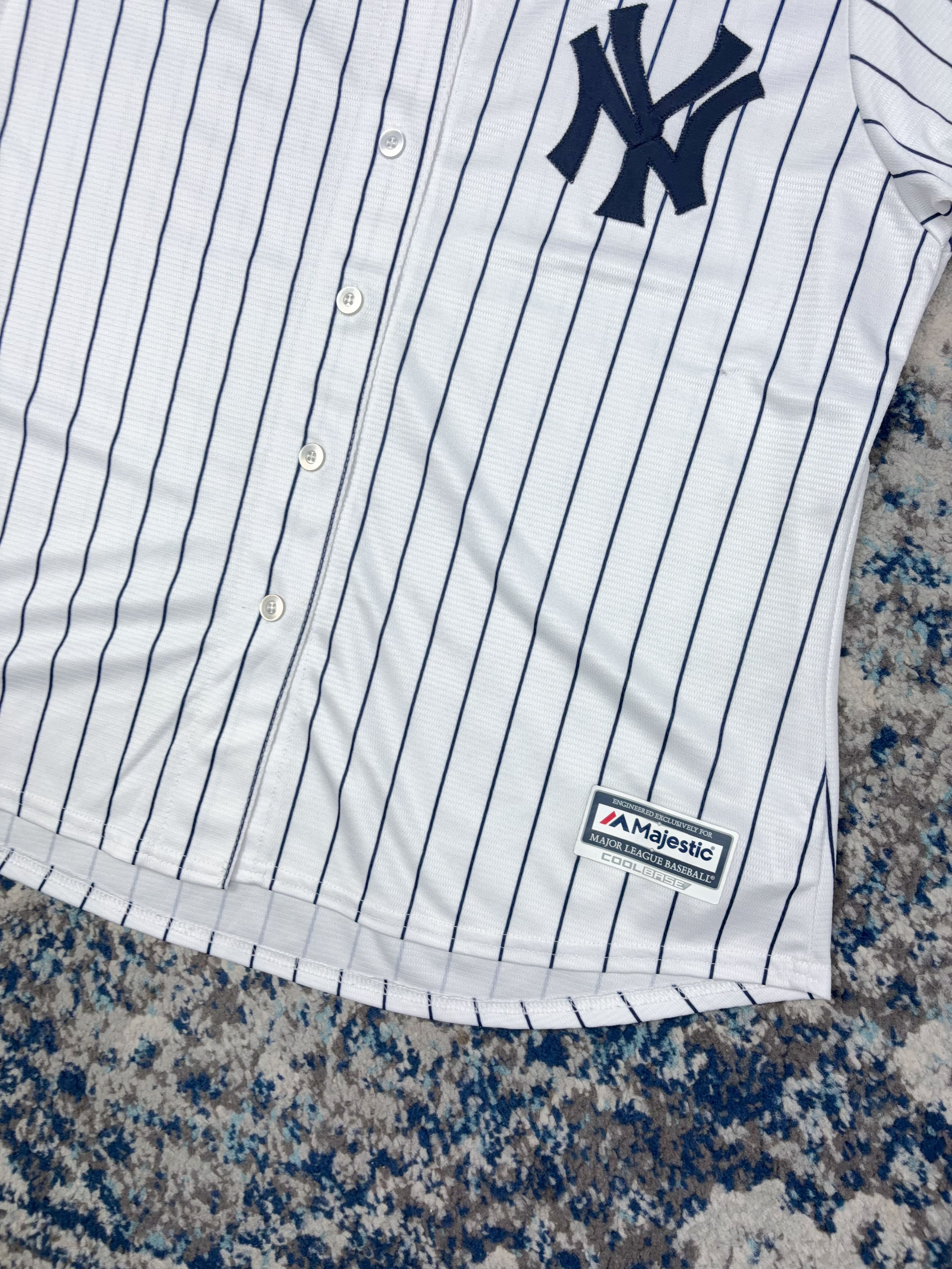 New York Yankees MLB Majestic Pinstripe Stitched Baseball Jersey Size 2XL