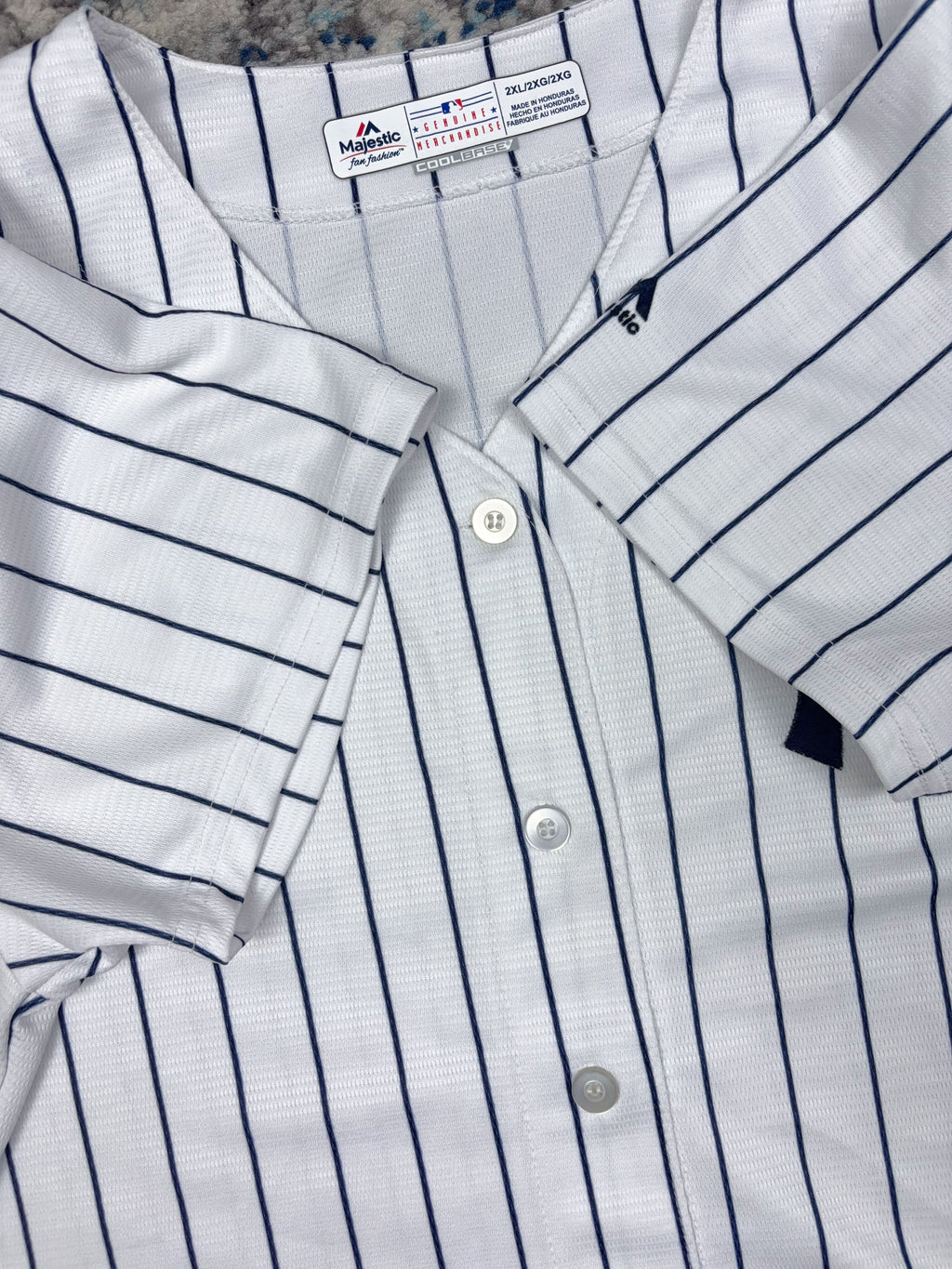 New York Yankees MLB Majestic Pinstripe Stitched Baseball Jersey Size 2XL
