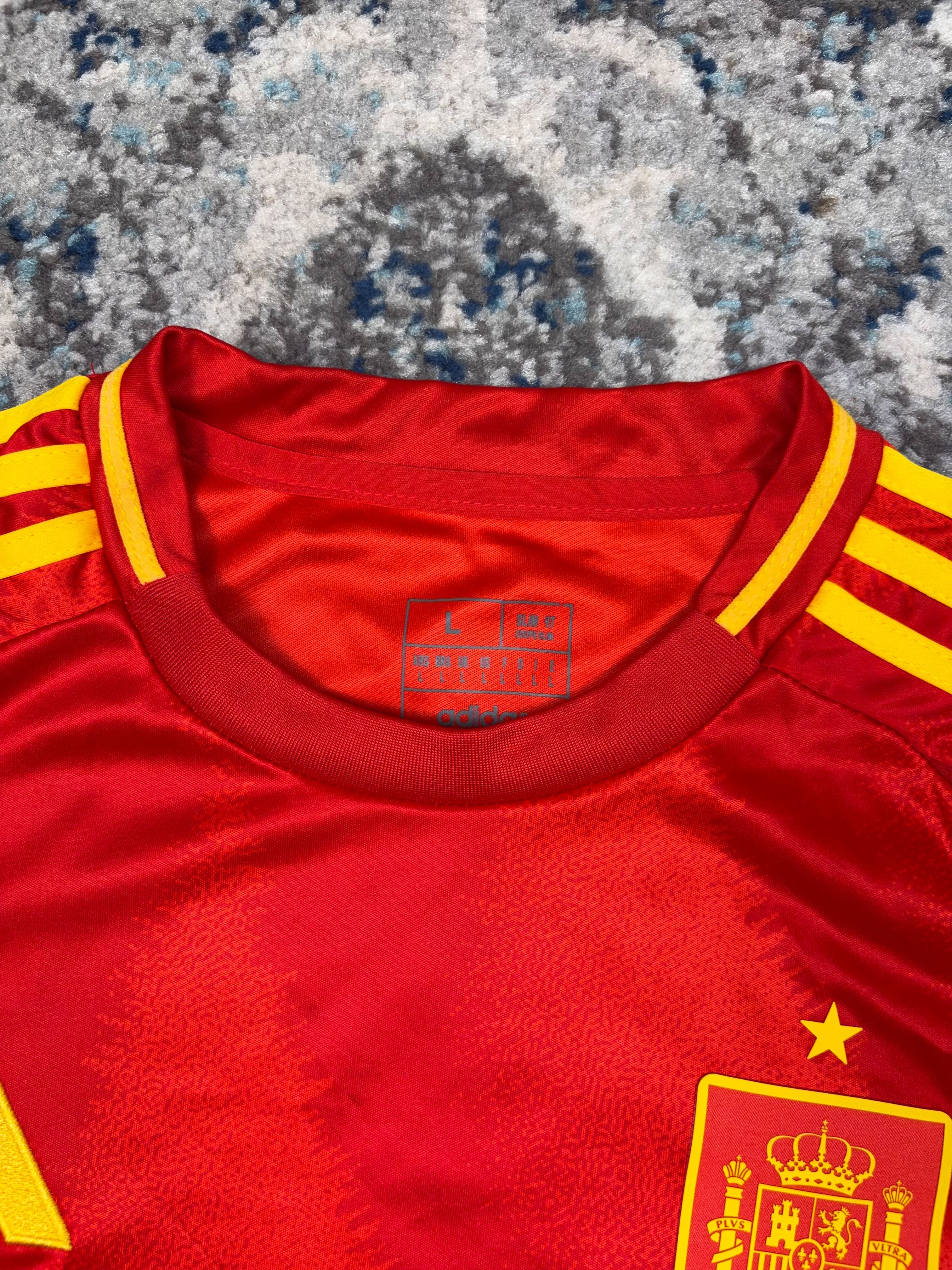 2024 Dani Carvajal #2 Spain Adidas Home Slim Fit Soccer Jersey Size Large