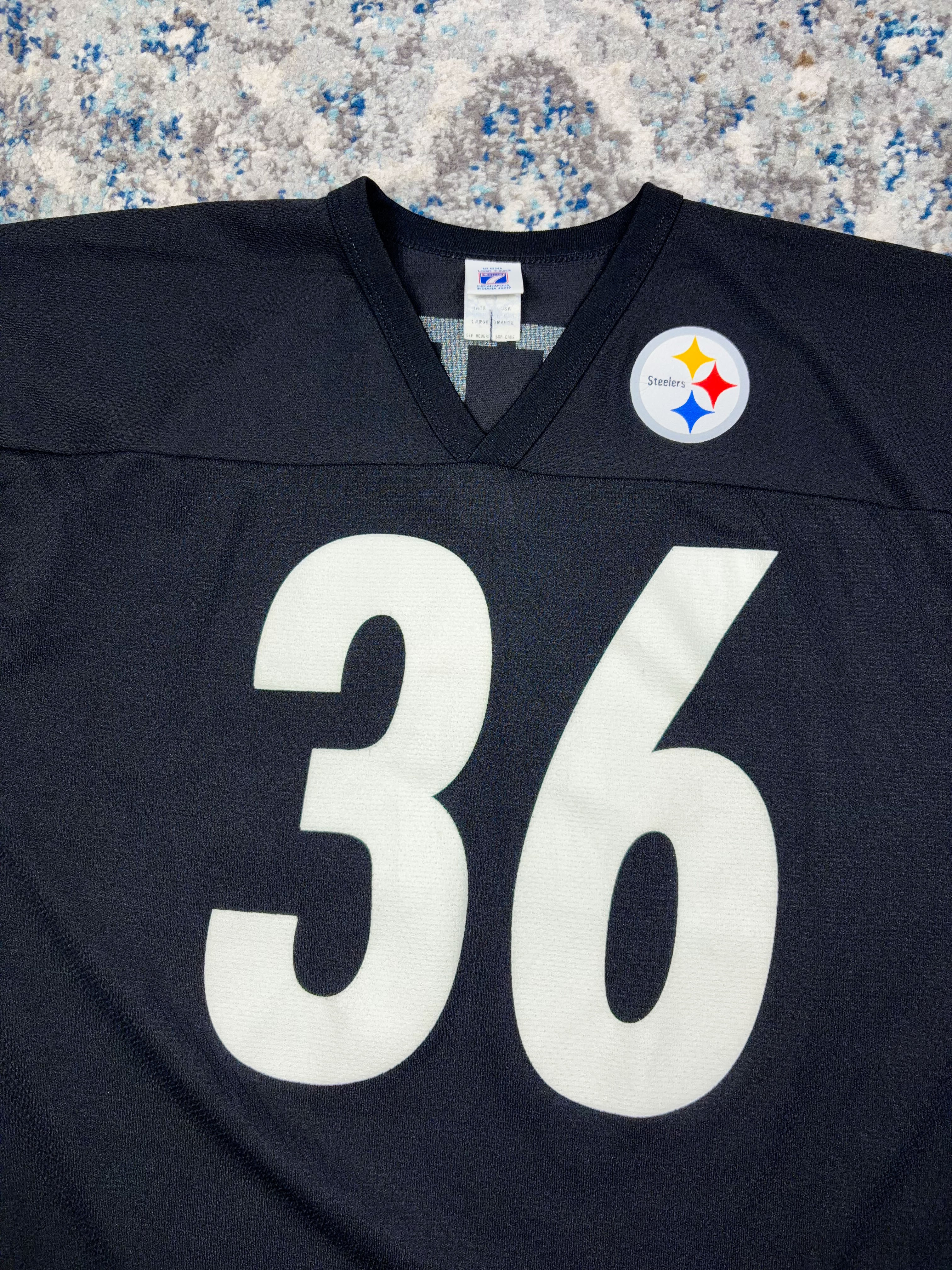 Vintage Jerome Bettis #36 Pittsburgh Steelers NFL Logo 7 Football Jersey Size Large