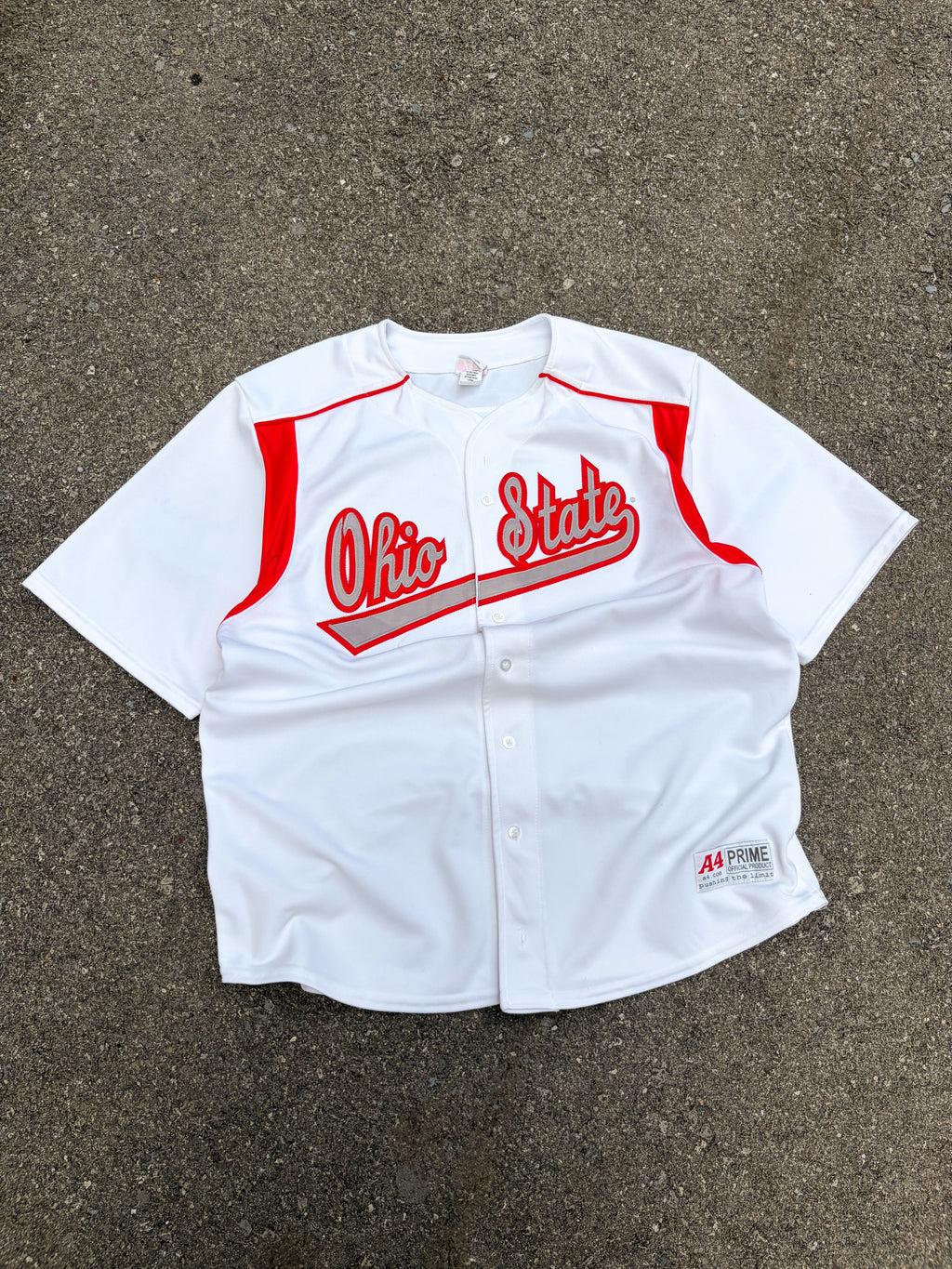 Vintage Ohio State Buckeyes NCAA Stitched Script Spellout Baseball Jersey Size Large