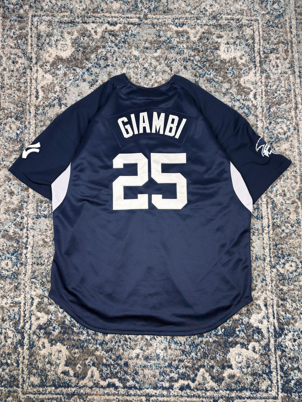Vintage Jason Giambi #25 New York Yankees MLB Stitched Nike Baseball Jersey Size 2XL