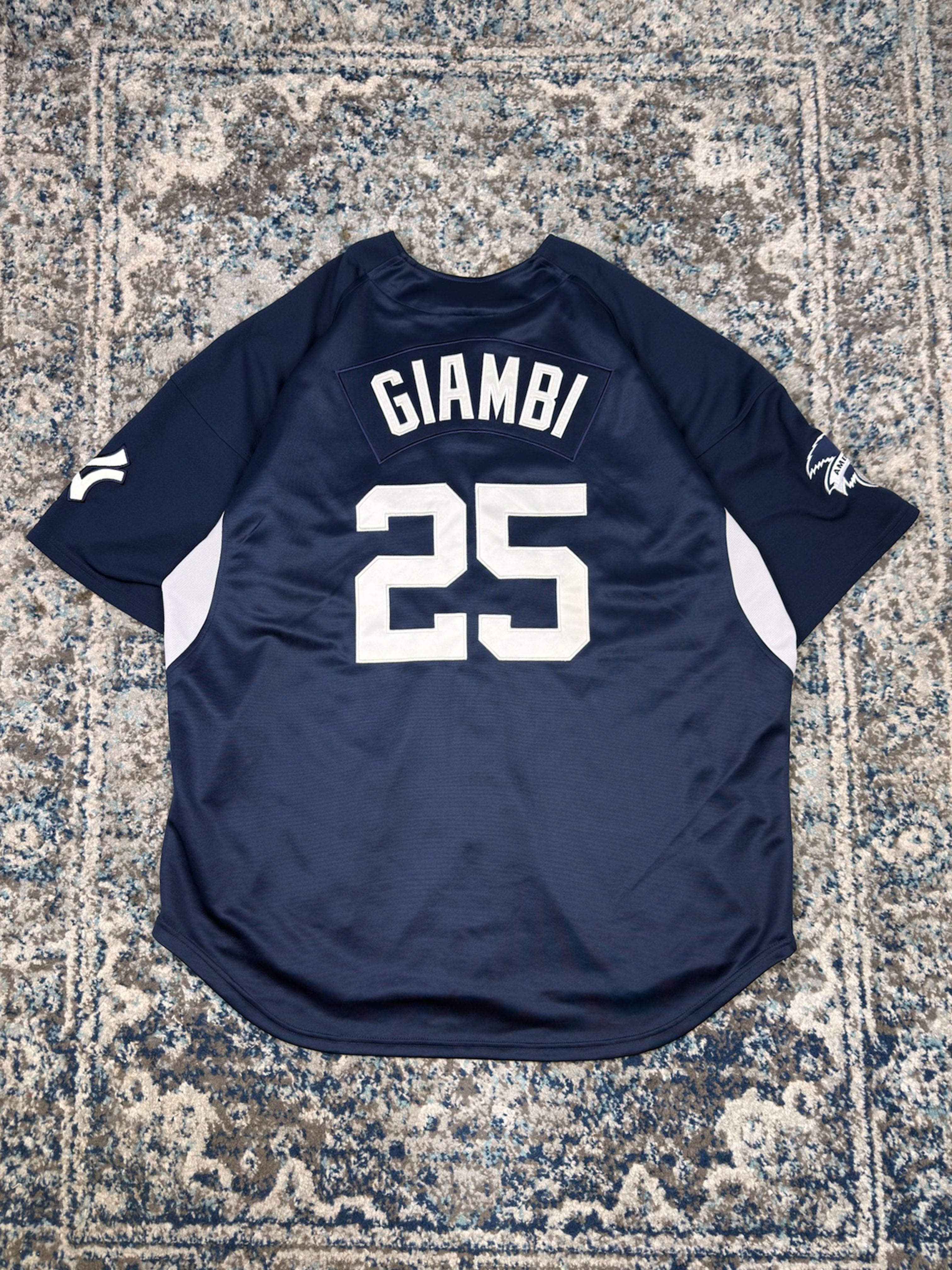 Vintage Jason Giambi #25 New York Yankees MLB Stitched Nike Baseball Jersey Size 2XL