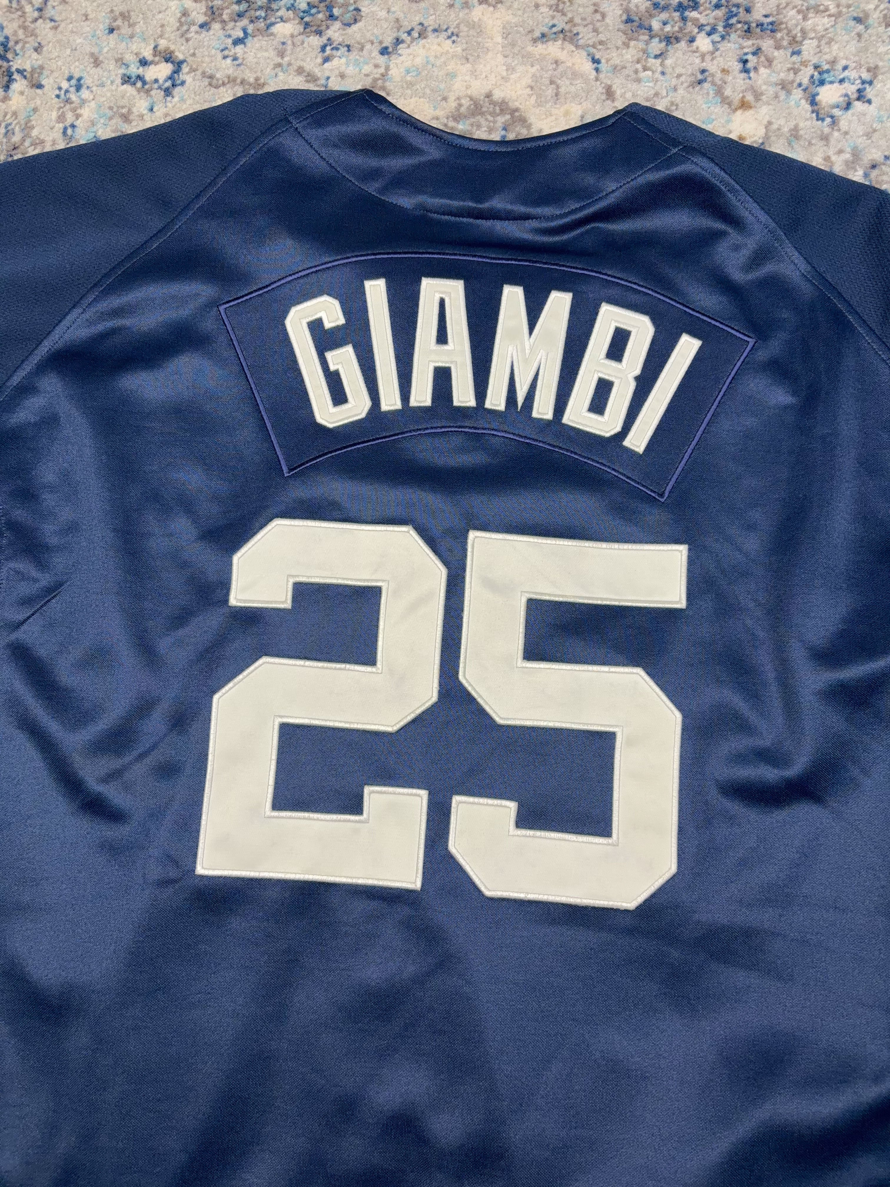 Vintage Jason Giambi #25 New York Yankees MLB Stitched Nike Baseball Jersey Size 2XL