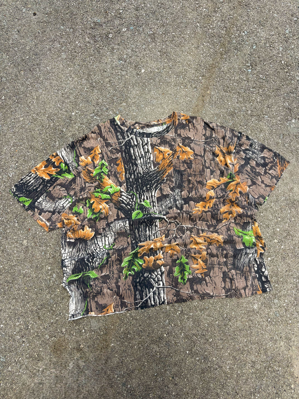 Vintage Trebark Superflauge Camo Single Pocket Hunting T-Shirt Size 2XL