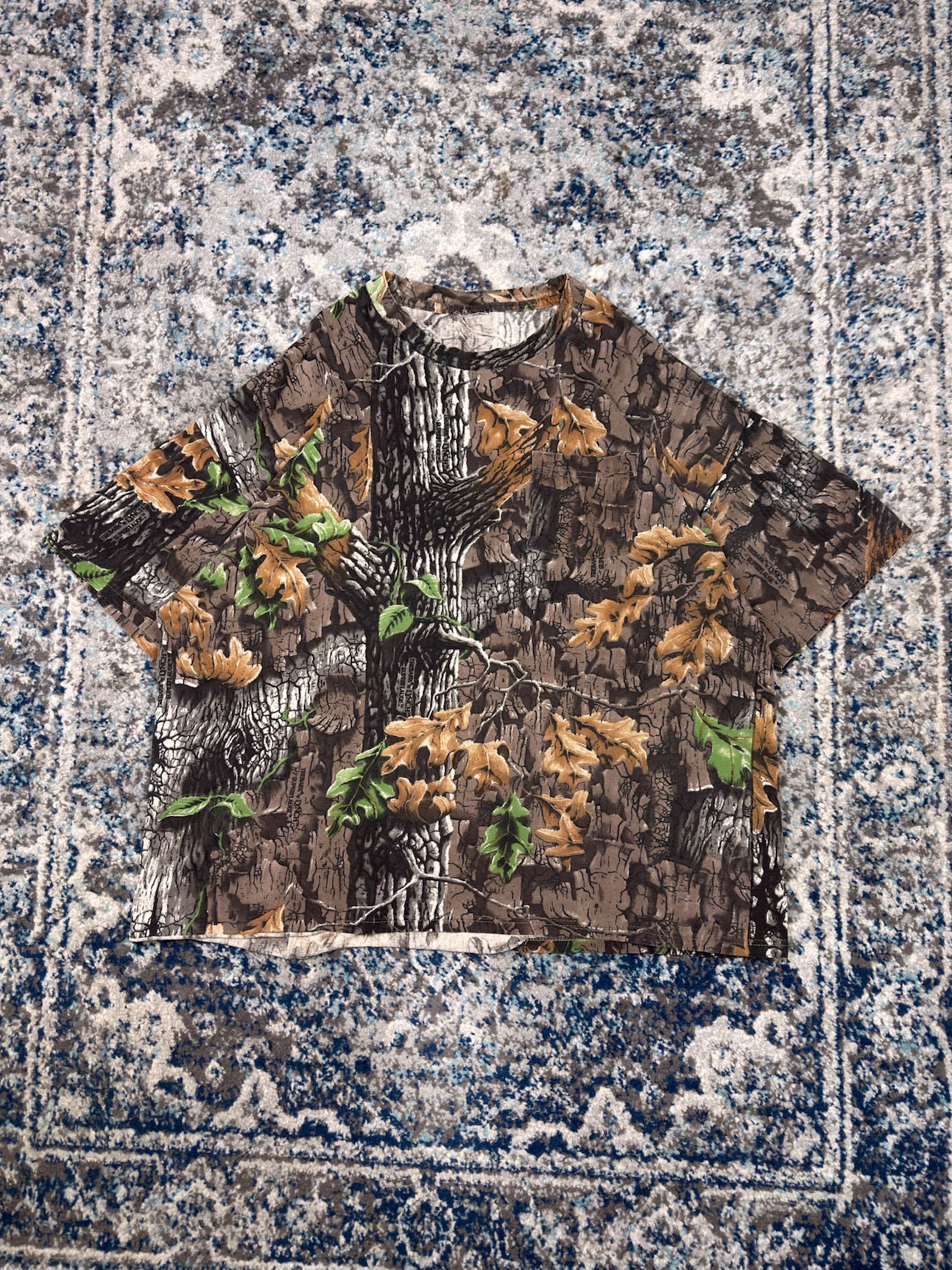 Vintage Trebark Superflauge Camo Single Pocket Hunting T-Shirt Size 2XL