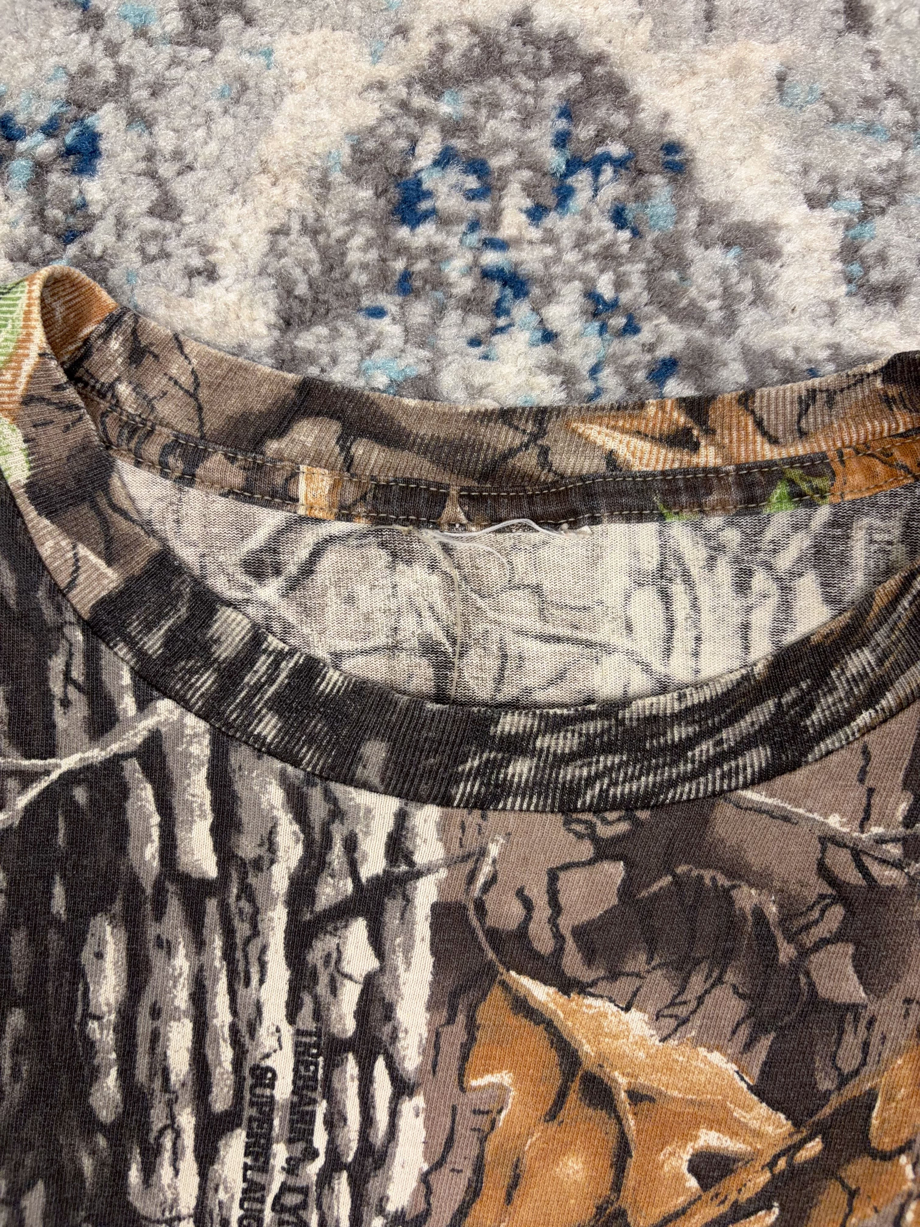 Vintage Trebark Superflauge Camo Single Pocket Hunting T-Shirt Size 2XL