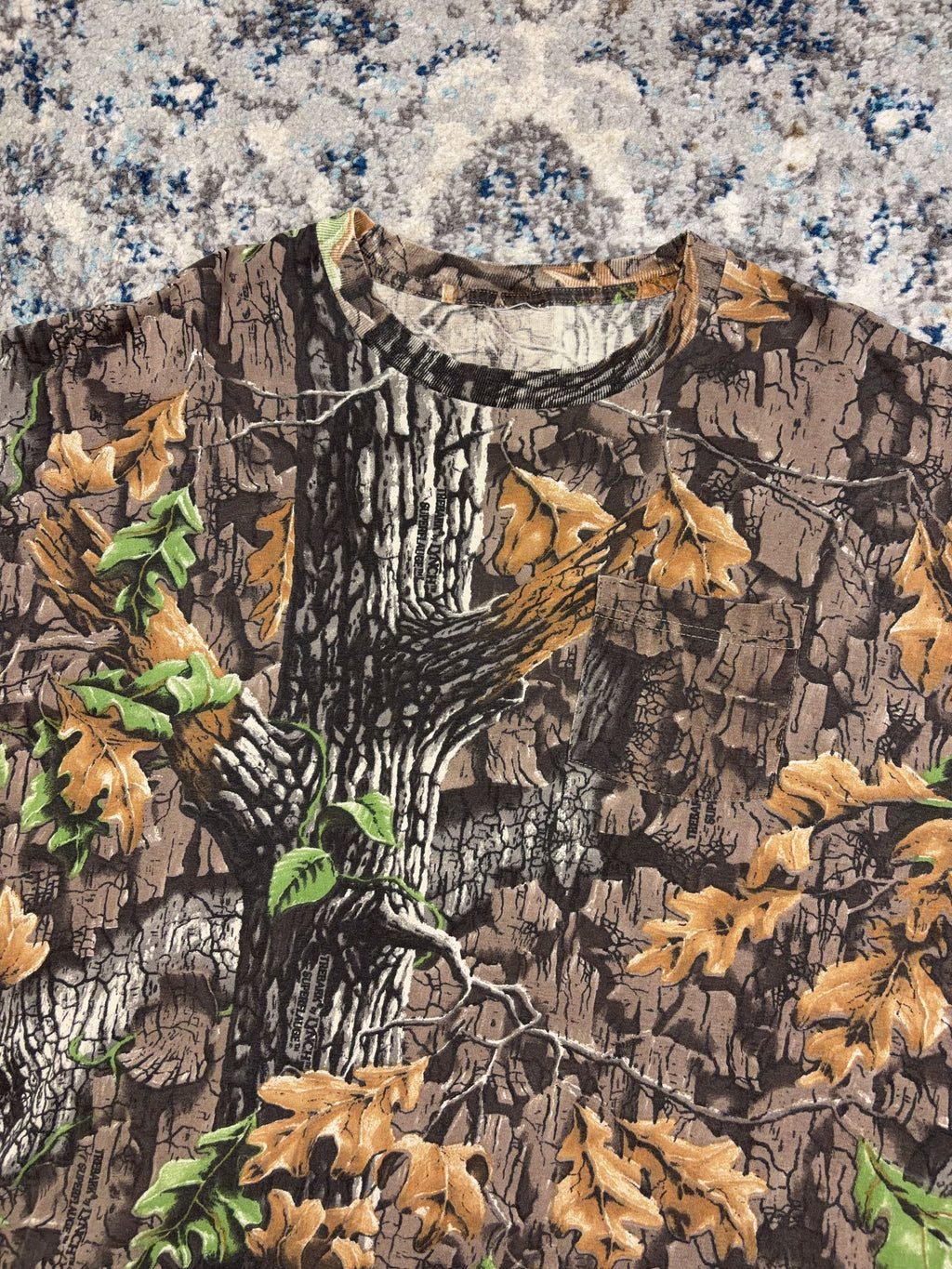 Vintage Trebark Superflauge Camo Single Pocket Hunting T-Shirt Size 2XL