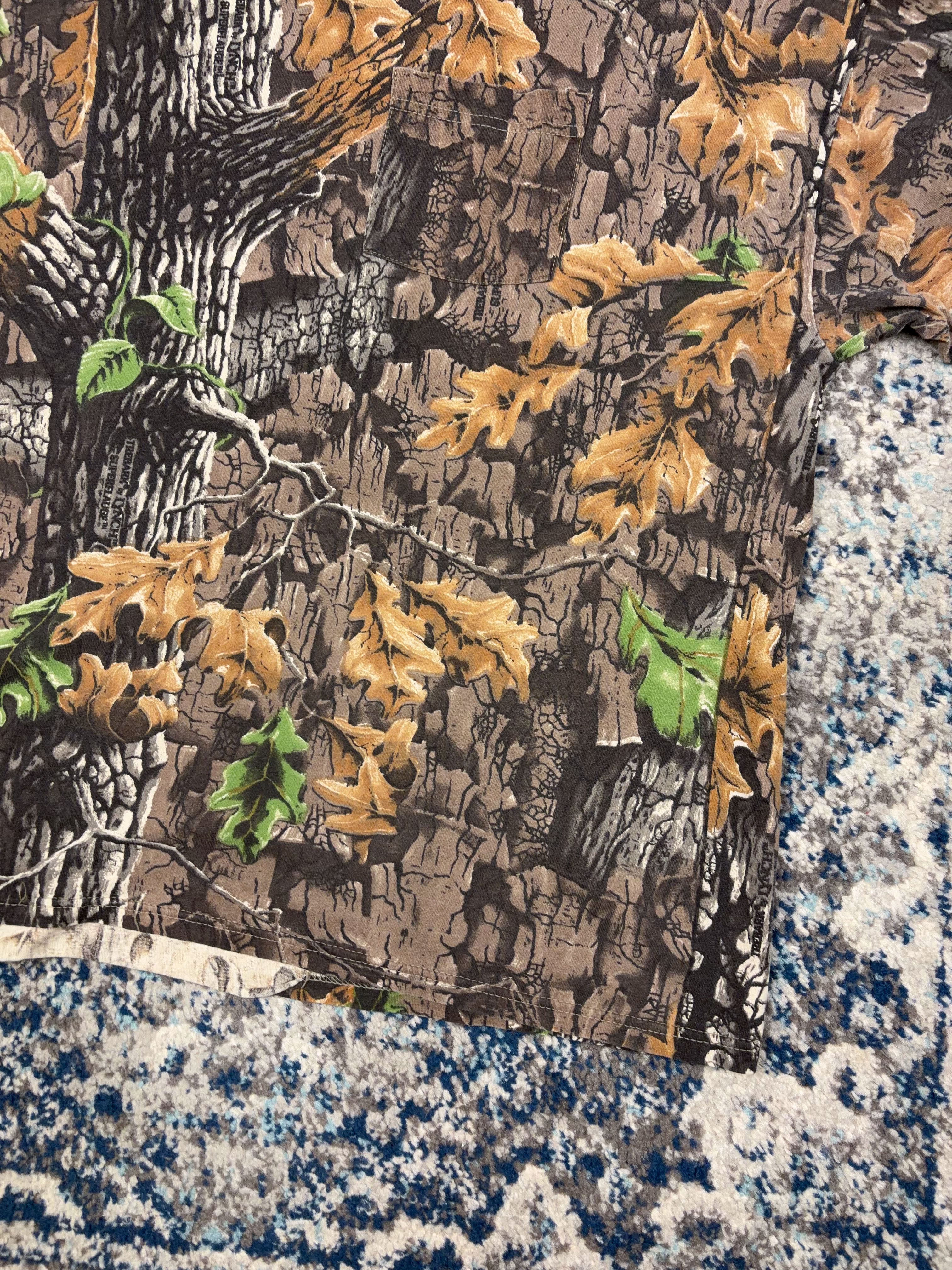 Vintage Trebark Superflauge Camo Single Pocket Hunting T-Shirt Size 2XL