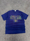 Vintage 90s Notre Dame Fighting Irish NCAA Embroidered Crest T-Shirt Size 2XL