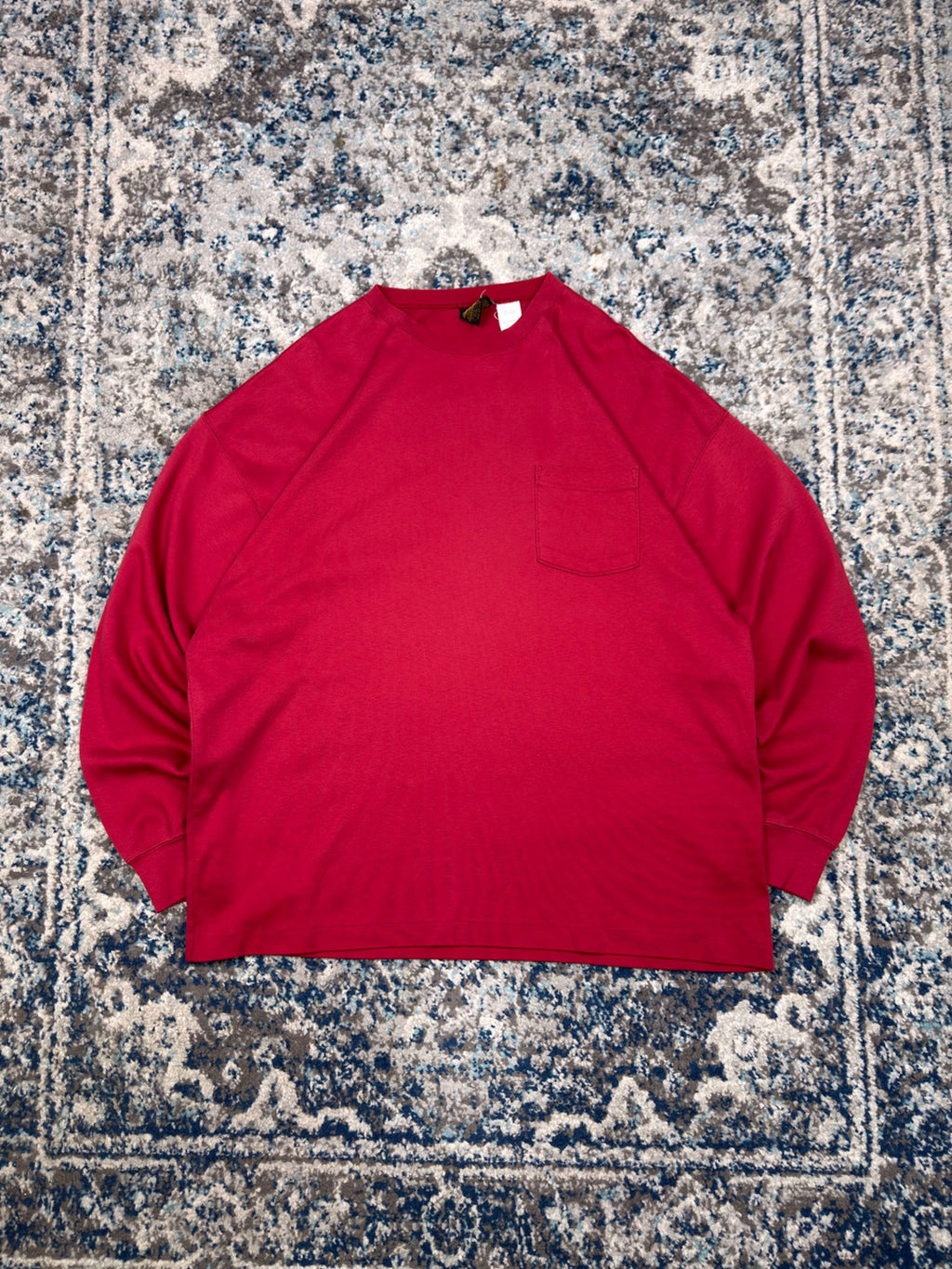 Vintage 90s Eddie Bauer Blank Single Pocket Long Sleeve T-Shirt Size XL