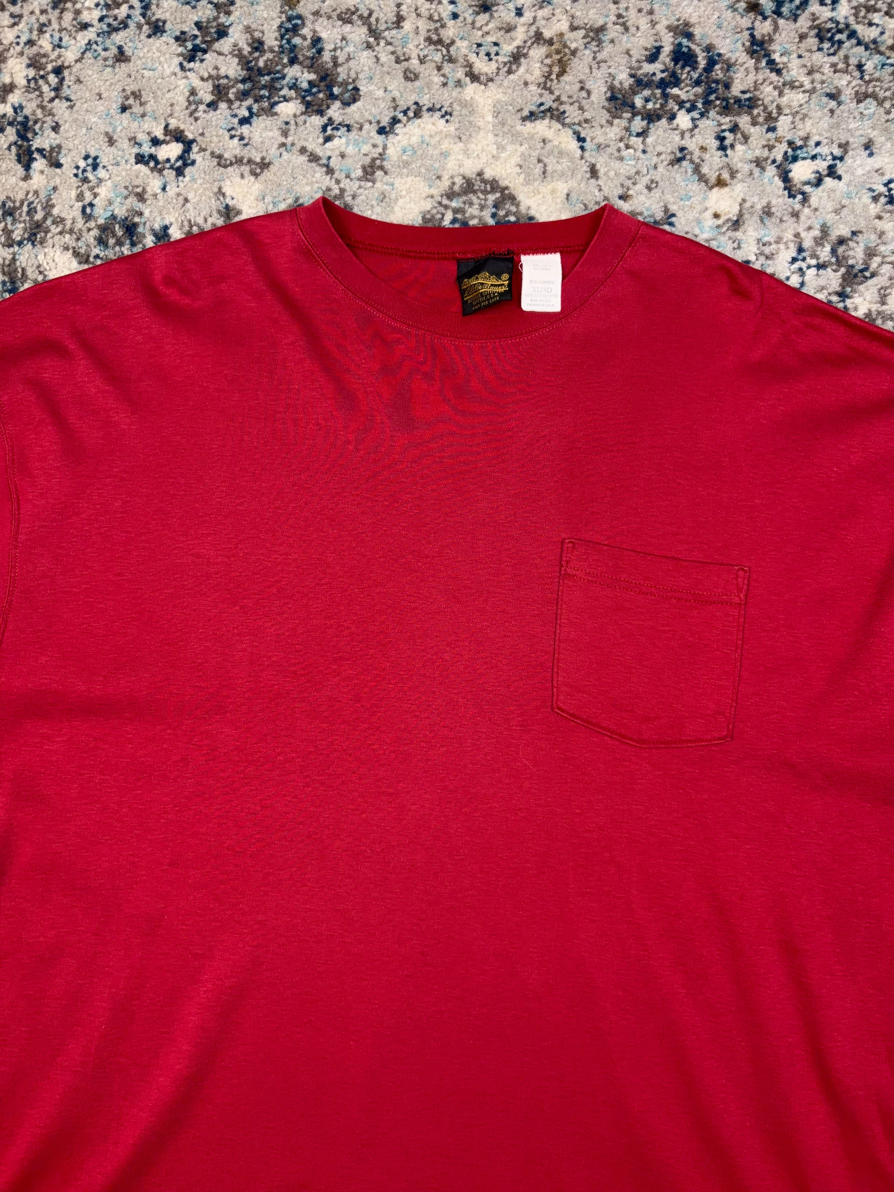 Vintage 90s Eddie Bauer Blank Single Pocket Long Sleeve T-Shirt Size XL