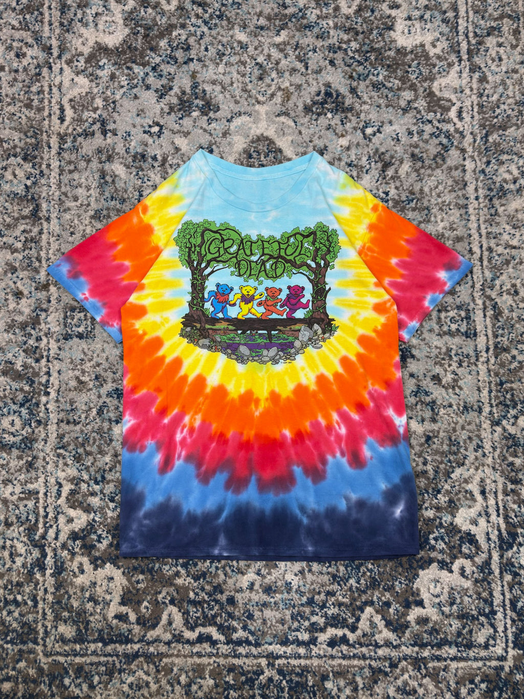 Vintage 1997 Grateful Dead Bears Music Graphic Tie Dye T-Shirt Size Large