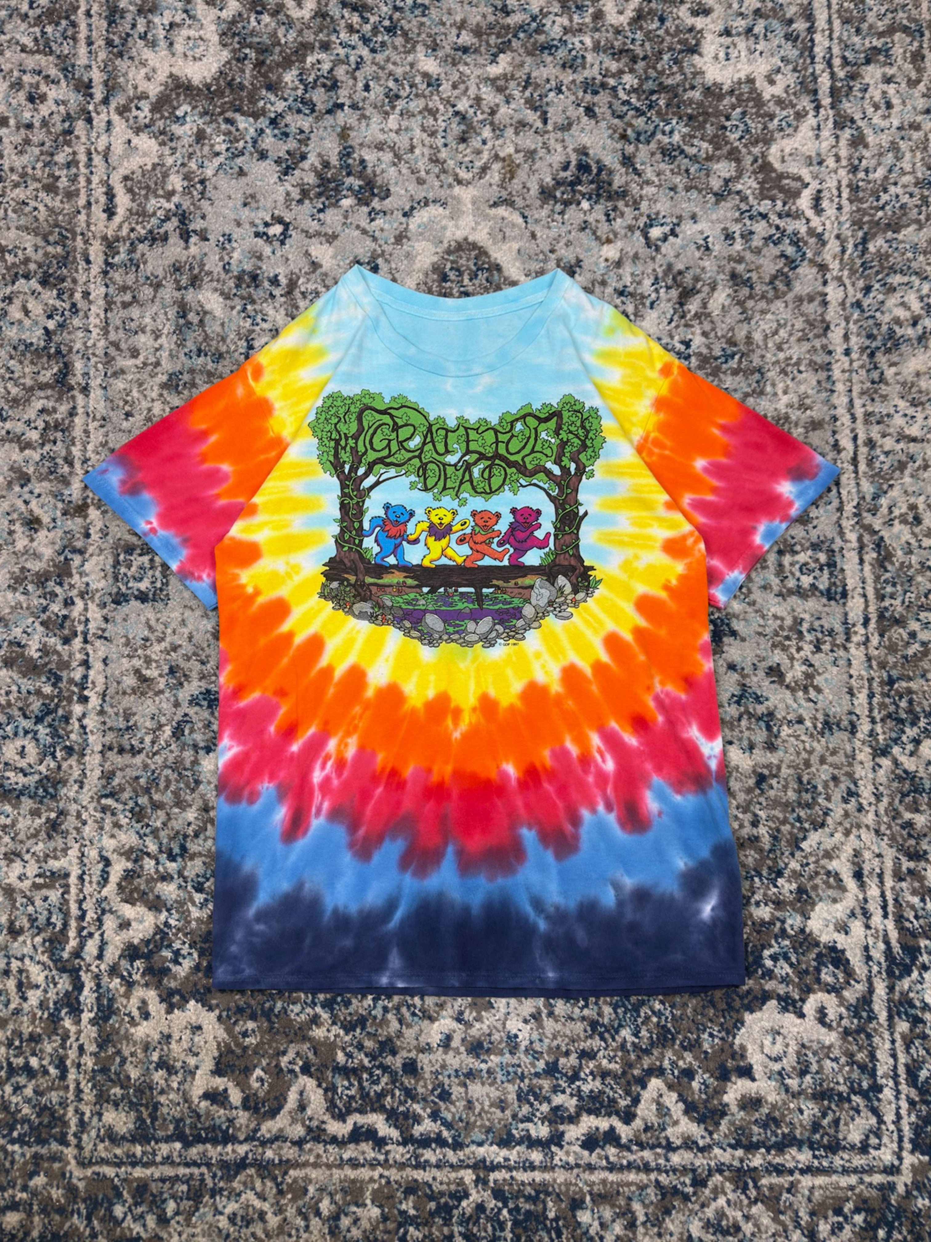 Vintage 1997 Grateful Dead Bears Music Graphic Tie Dye T-Shirt Size Large