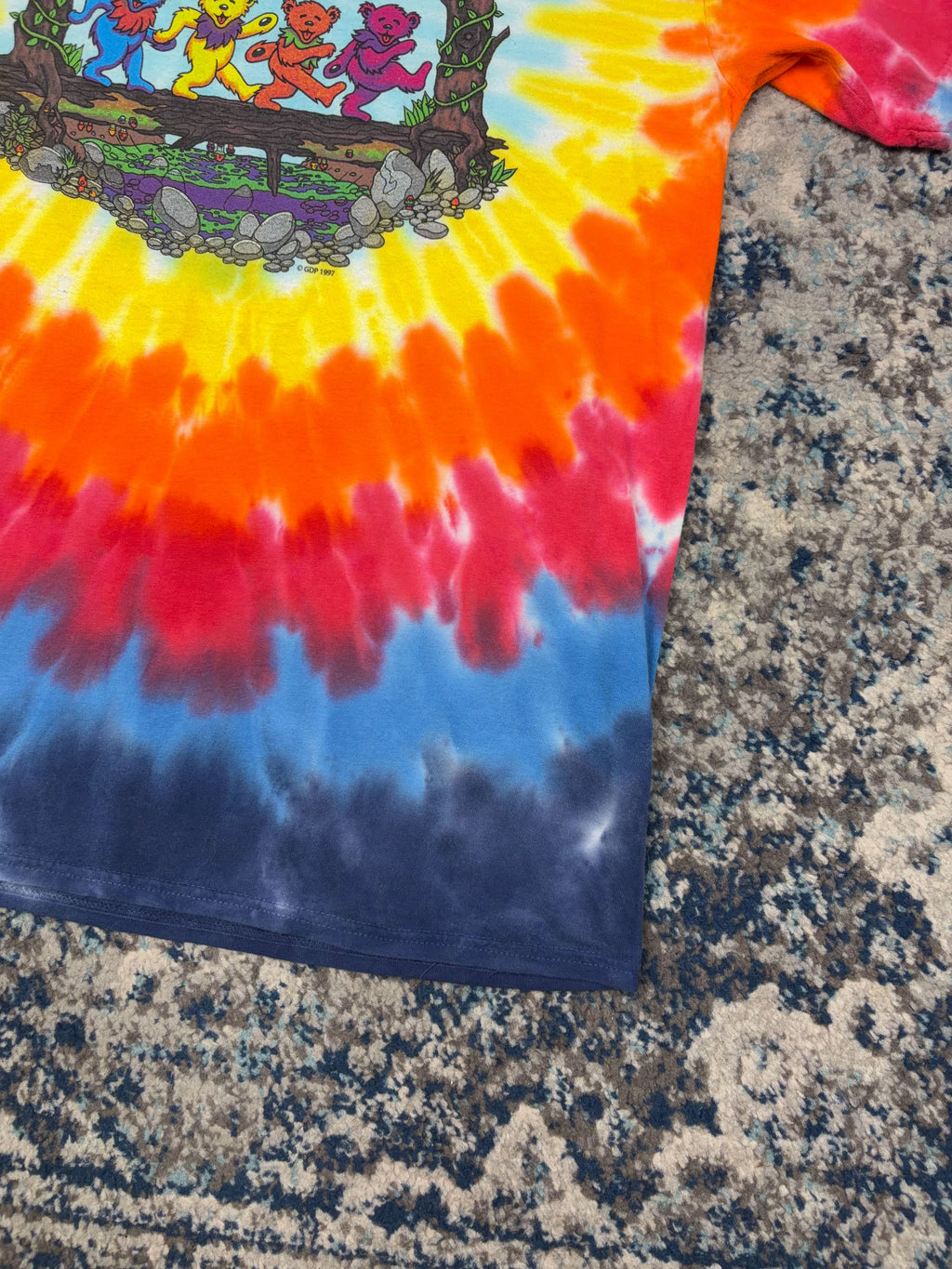 Vintage 1997 Grateful Dead Bears Music Graphic Tie Dye T-Shirt Size Large