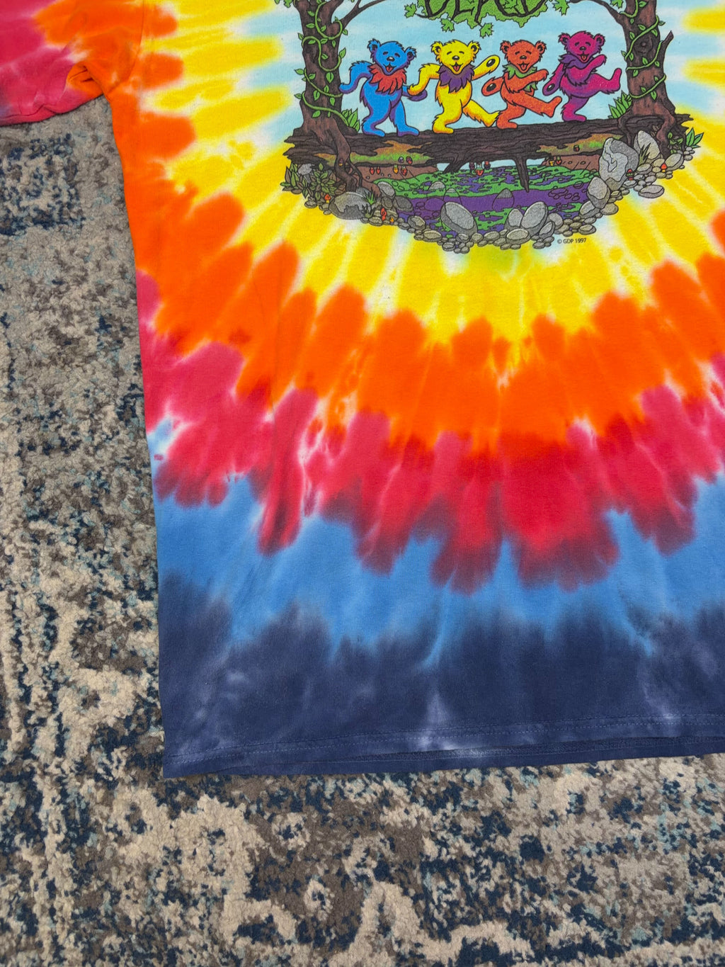 Vintage 1997 Grateful Dead Bears Music Graphic Tie Dye T-Shirt Size Large