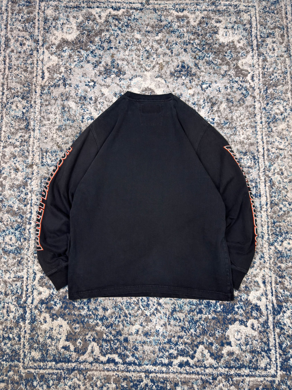 Vintage Harley Davidson Embroidered Classic Logo Sleeve Spellout Long Sleeve T-Shirt Size XL