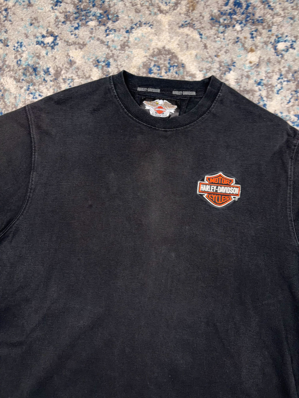 Vintage Harley Davidson Embroidered Classic Logo Sleeve Spellout Long Sleeve T-Shirt Size XL