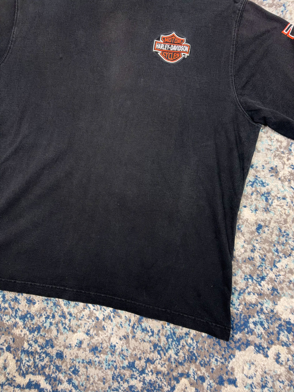 Vintage Harley Davidson Embroidered Classic Logo Sleeve Spellout Long Sleeve T-Shirt Size XL