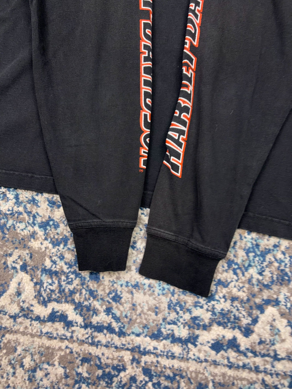 Vintage Harley Davidson Embroidered Classic Logo Sleeve Spellout Long Sleeve T-Shirt Size XL