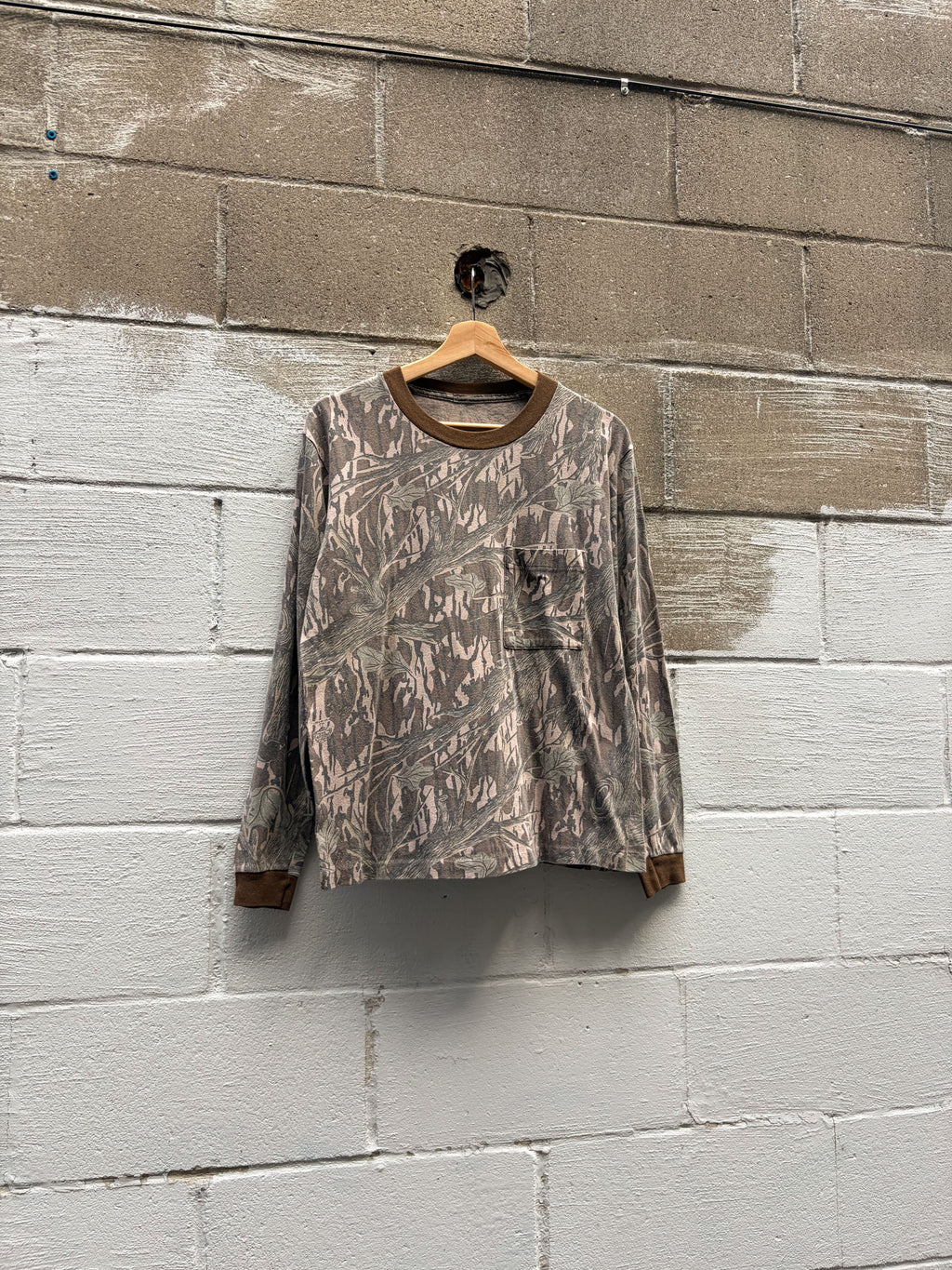 Vintage 90s Mossy Oak Original Camo Long Sleeve Hunting T-Shirt Size Medium