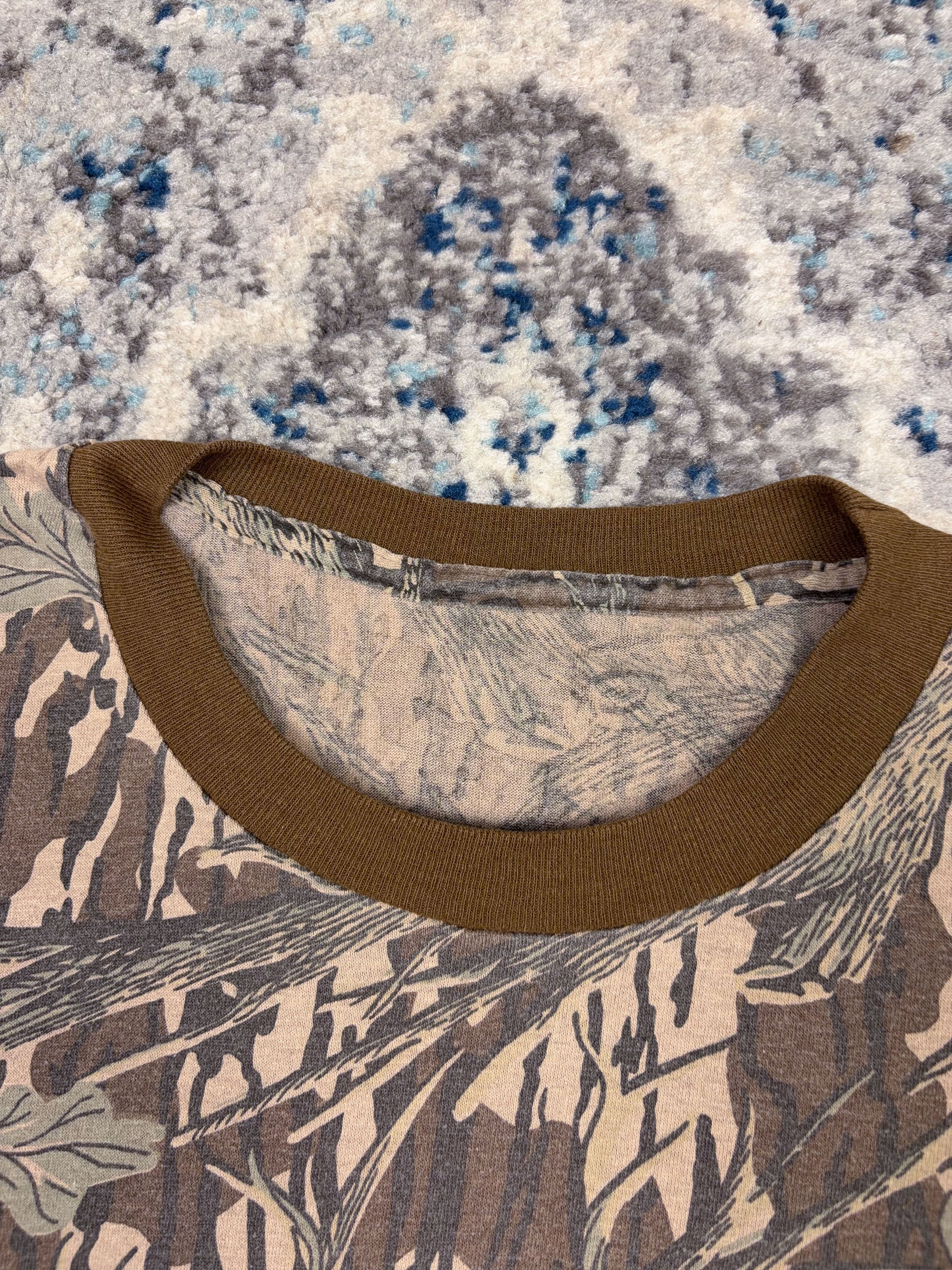Vintage 90s Mossy Oak Original Camo Long Sleeve Hunting T-Shirt Size Medium